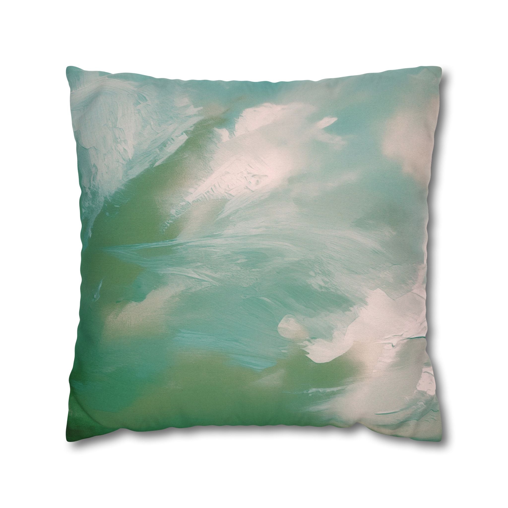 Abstract Green Pillow Cover | Sage Green Blush Ombre
