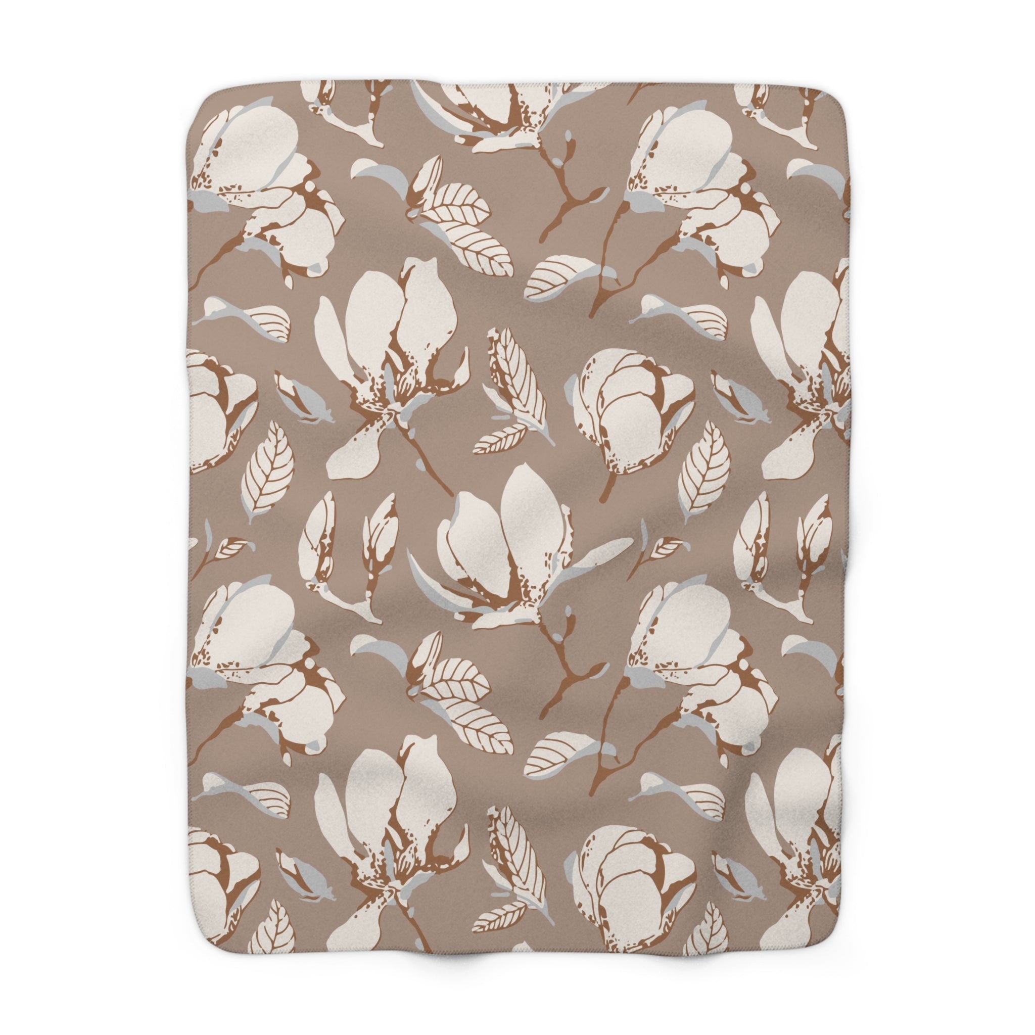 Floral Throw Blanket | Beige Cream Magnolias