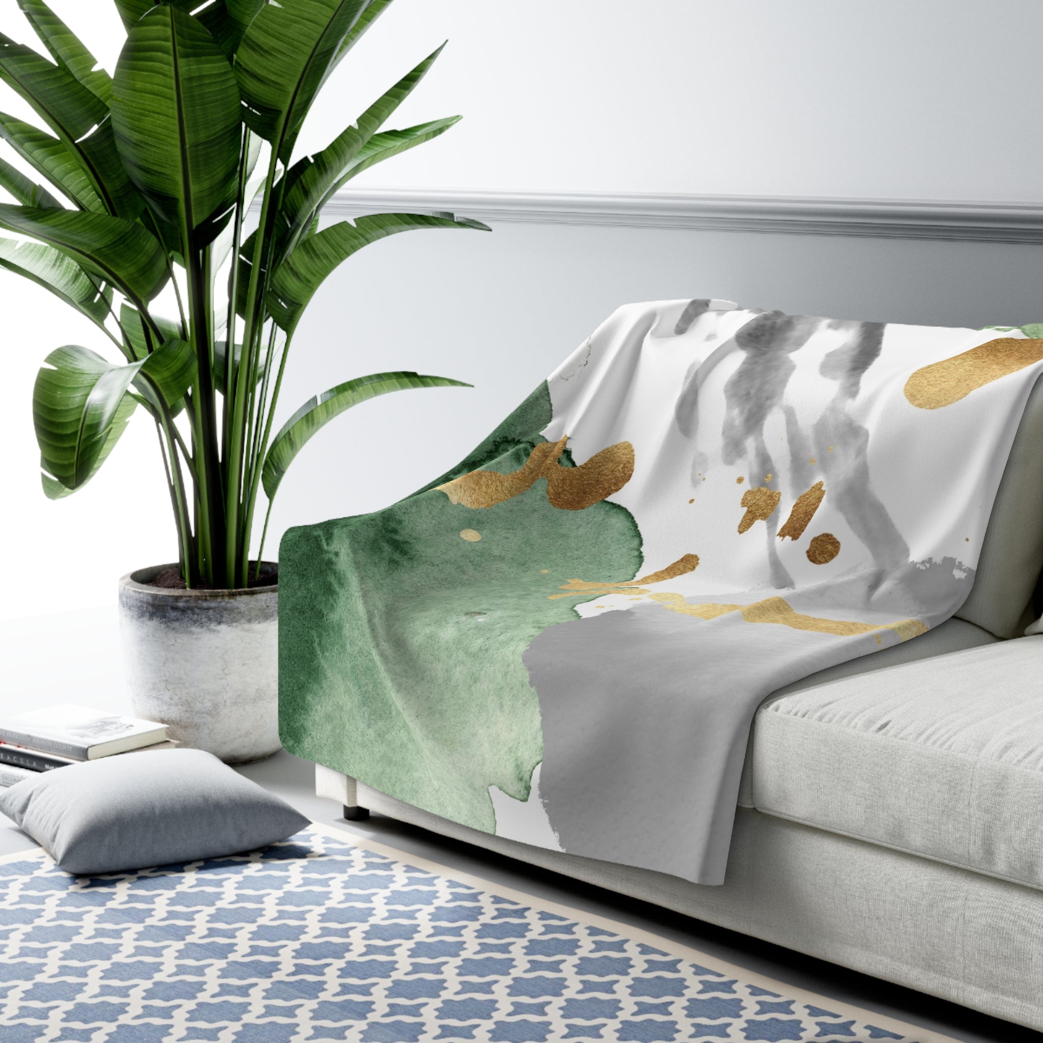 modern abstract cozy blanket