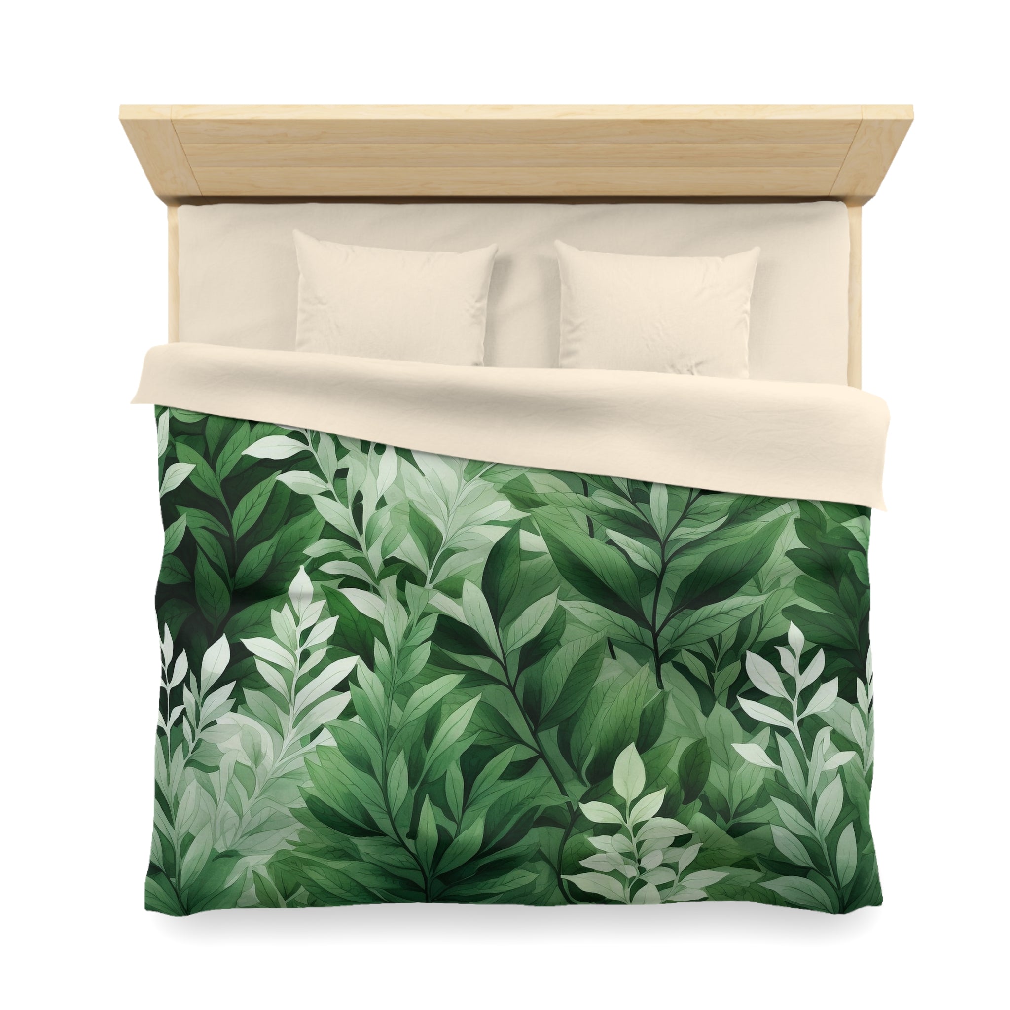 Floral Duvet Cover | Forest Sage Green, Eucalyptus Leaves Bedding Boho Decor | Bedroom Decor