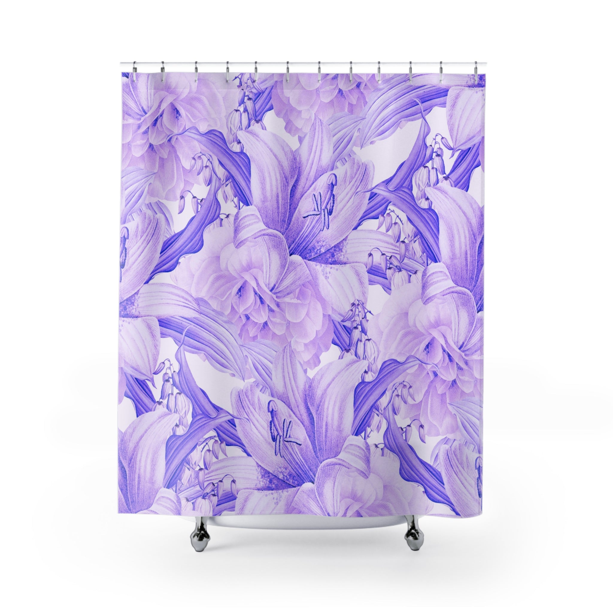 Lavender Shower Curtain | Purple White Floral