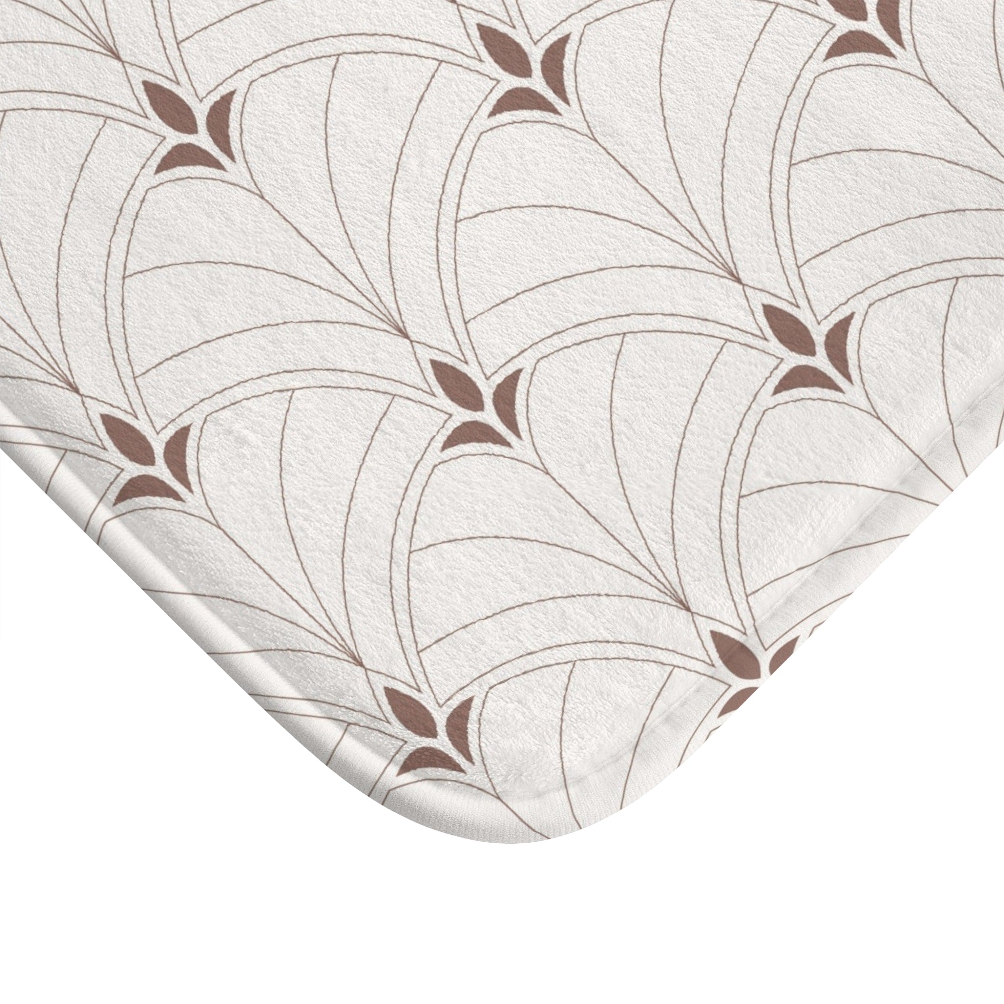 Art Deco Bath Mat | Chocolate Brown, Beige Art Nouveau