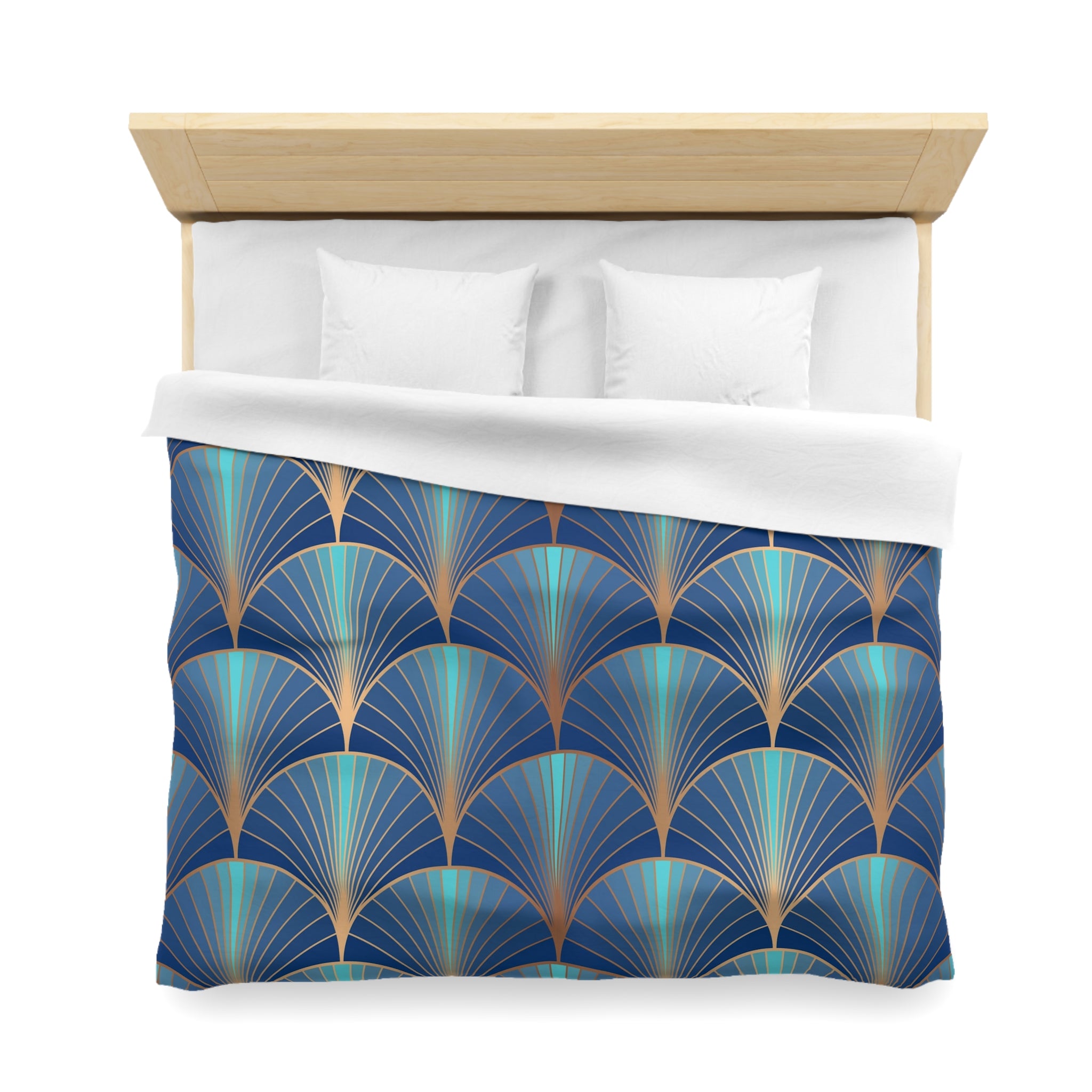 Art Deco Duvet Cover | Blue Beige | Bedroom Decor