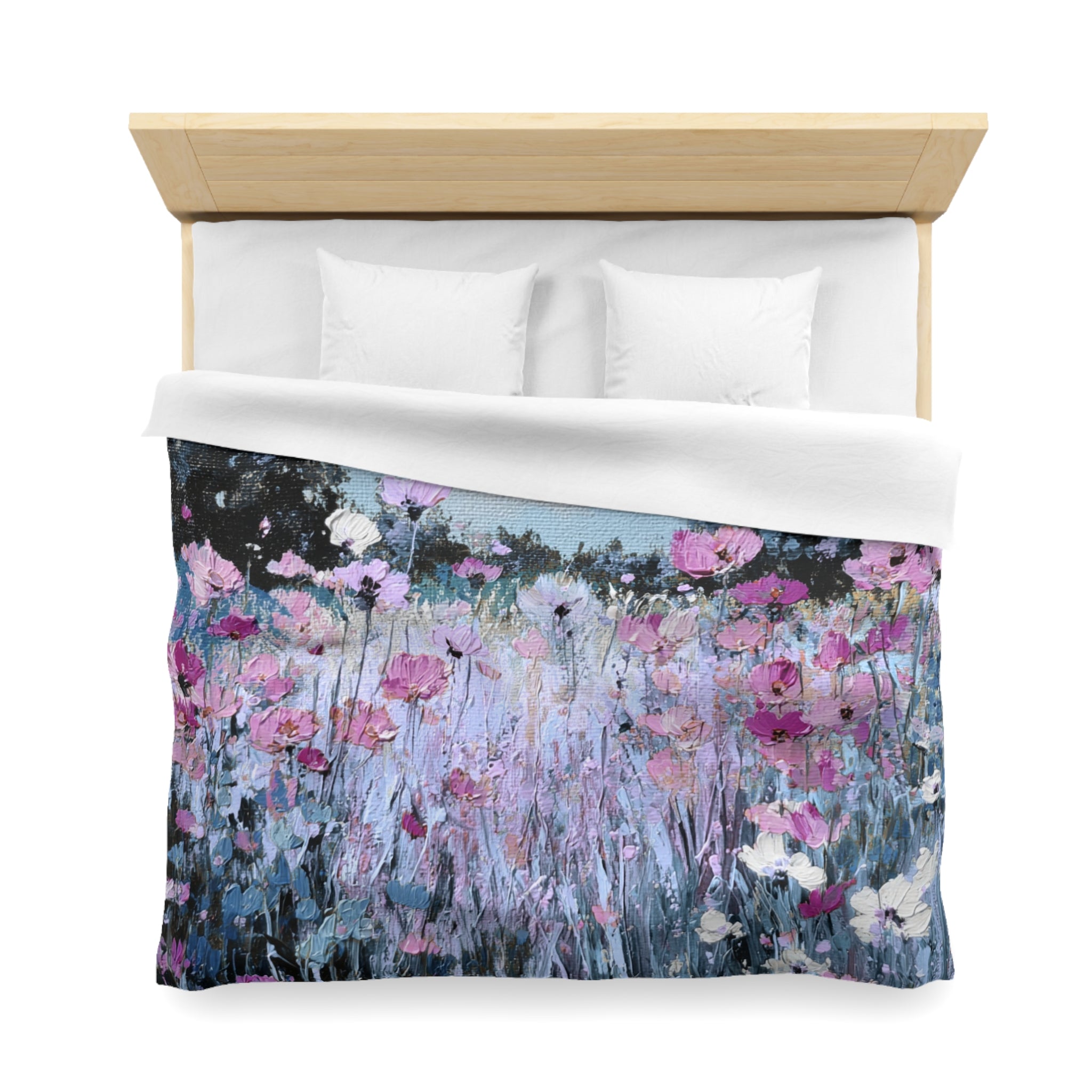 Floral Duvet, Pillow Cover | Blue Purple Bedroom Decor