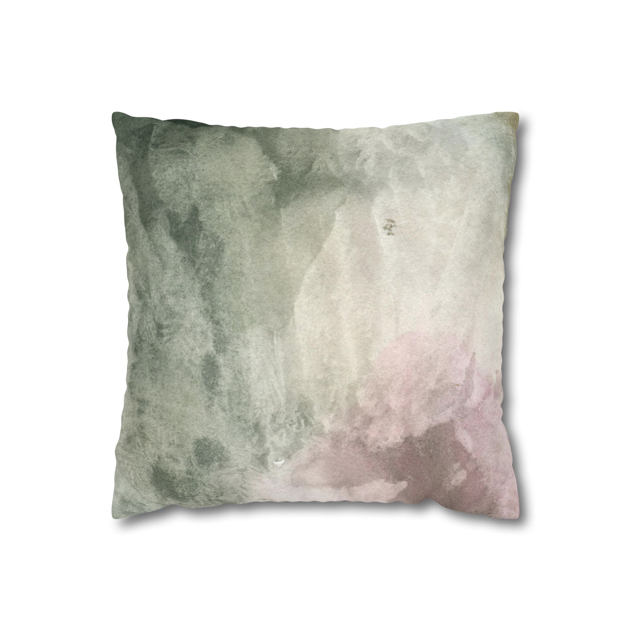 Abstract Pillow Cover | Green Earthy Watercolor Pillowcase