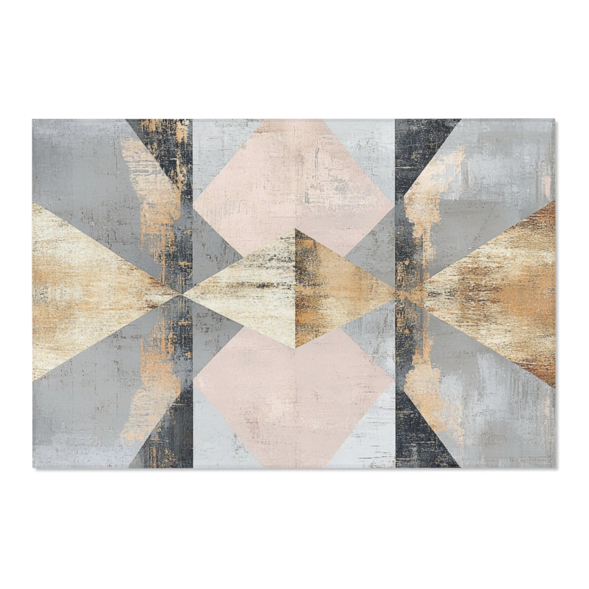 Abstract Area Rug | Geometric Grey Watercolor Artsy Rug