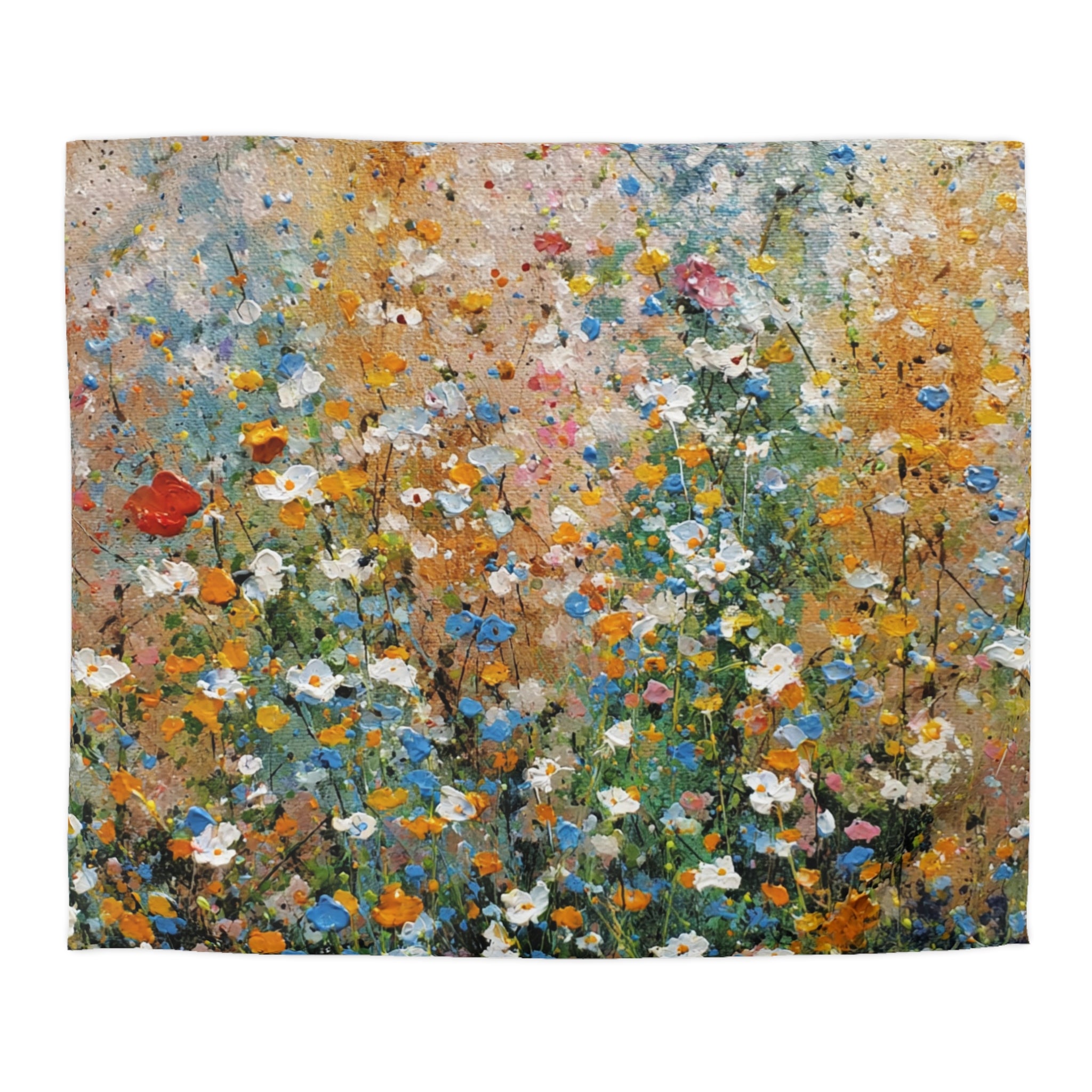 Floral Duvet, Pillow Cover | Orange Green Bedroom Decor