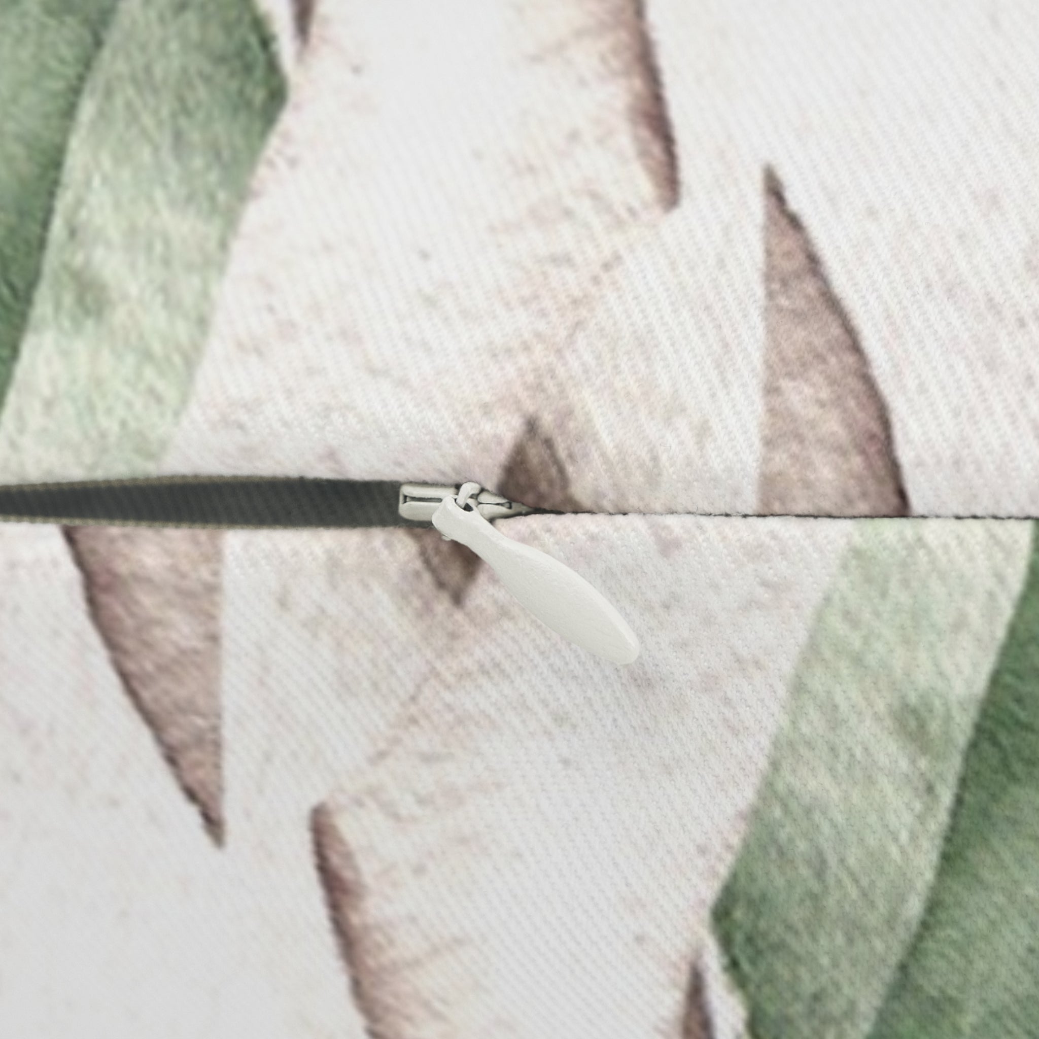 Floral Lumbar Pillow | Grey White Sage Gree Monstera Leaves