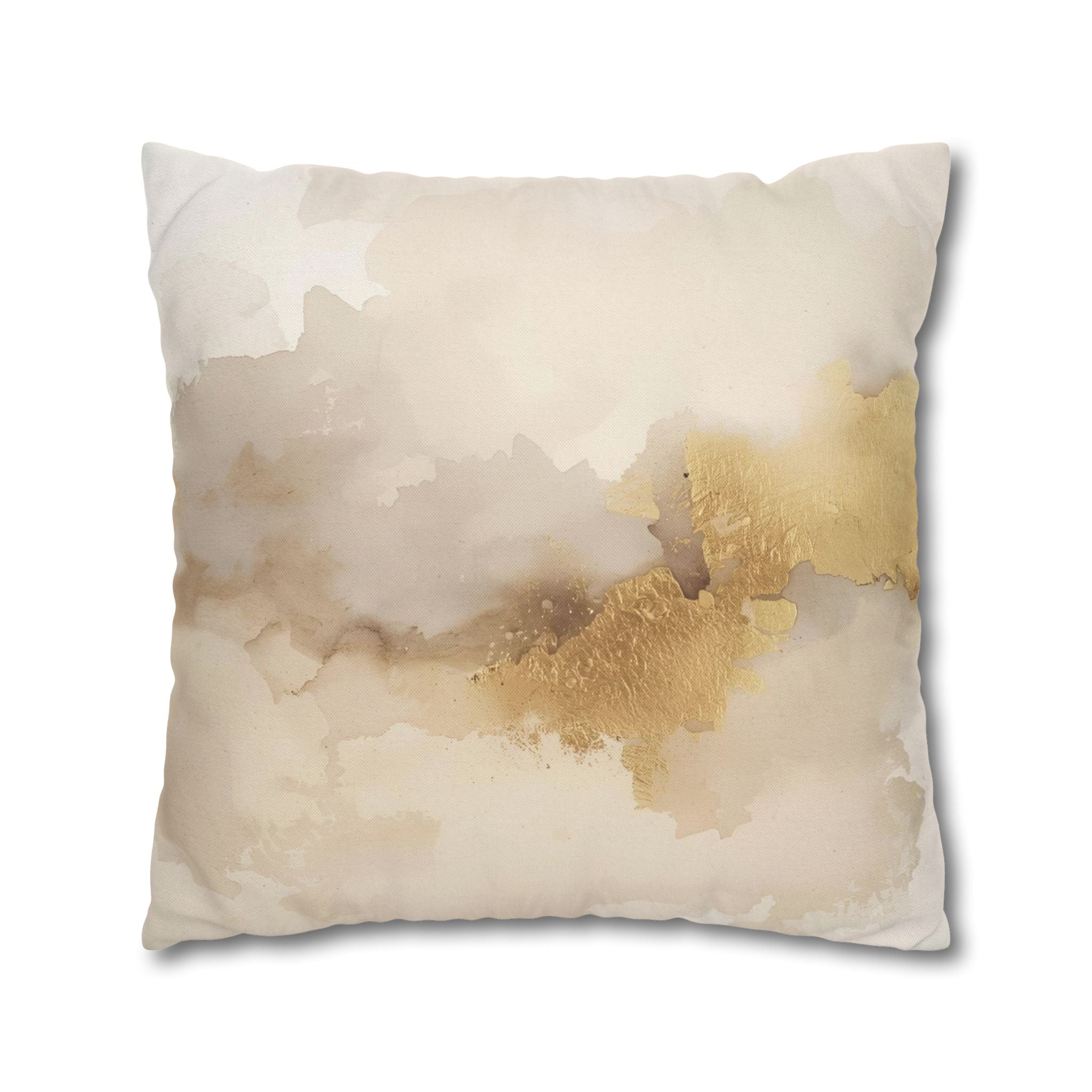 Abstract Pillow Cover | Earthy Neutral Beige Muted Gold Ombre