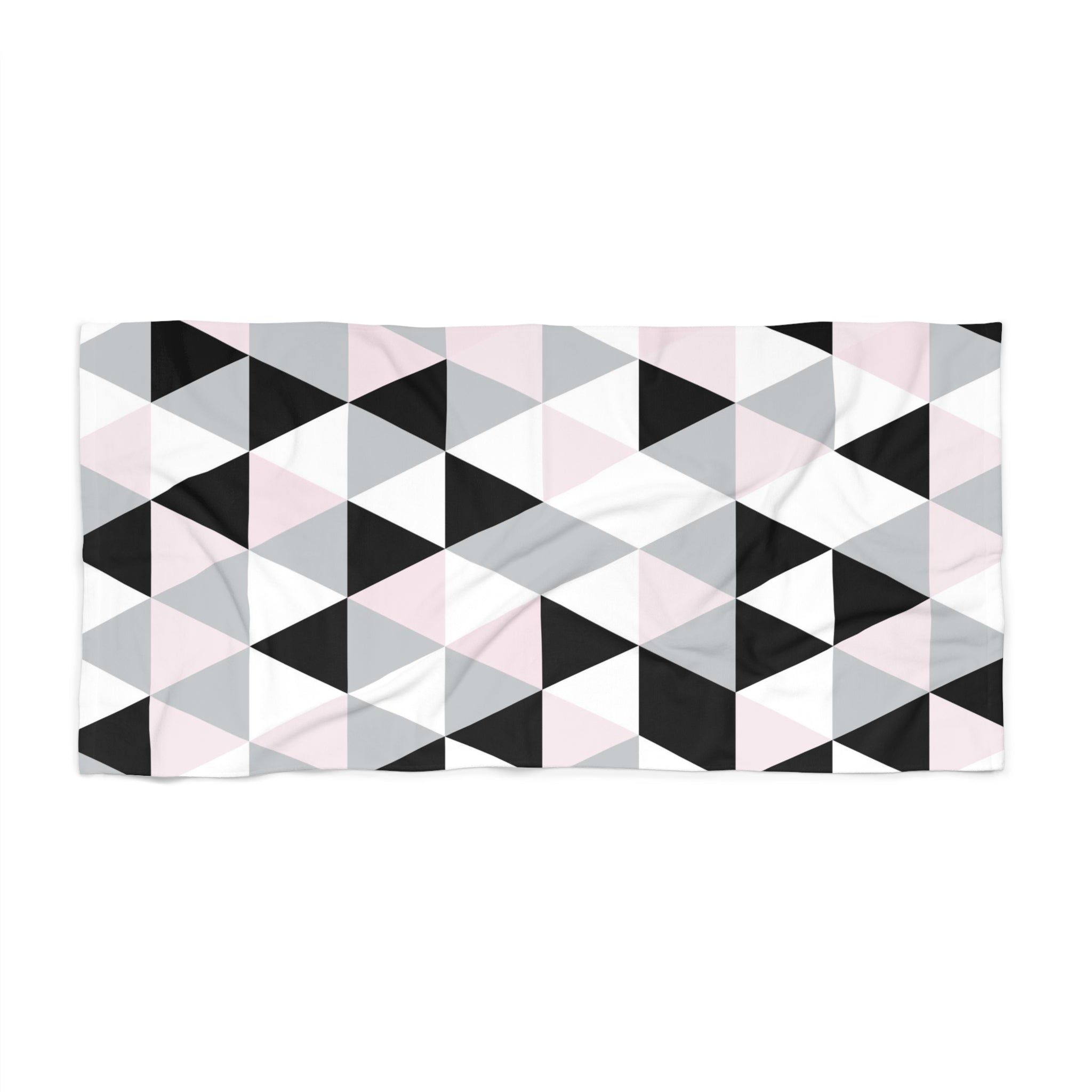 Bath, Beach Towel | Black Gray Pink White Geometric