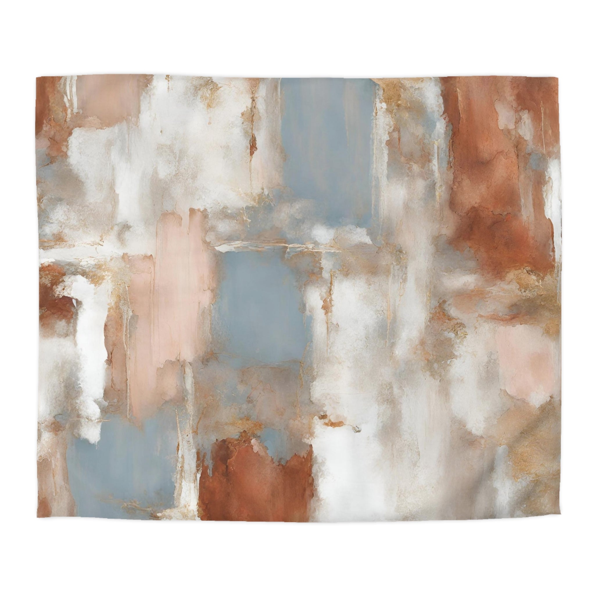 Abstract Duvet Cover | Beige Rust, blue White | Bedroom Decor