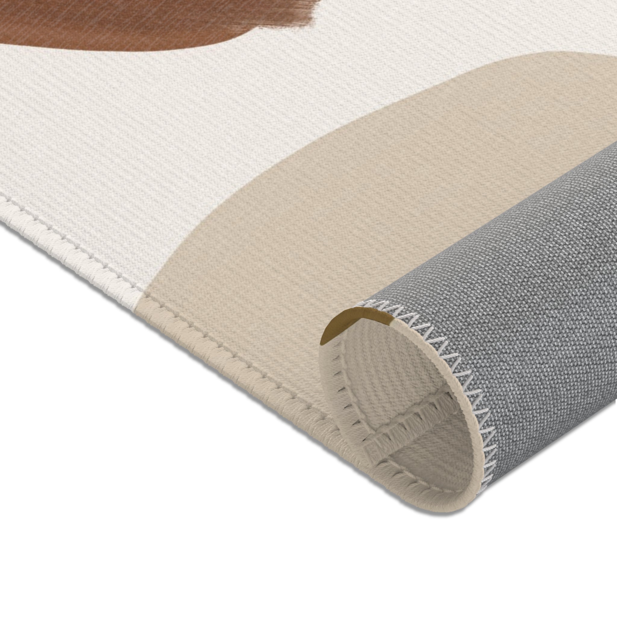 Abstract Area Rug | Modern Organic Earthy Brown Beige