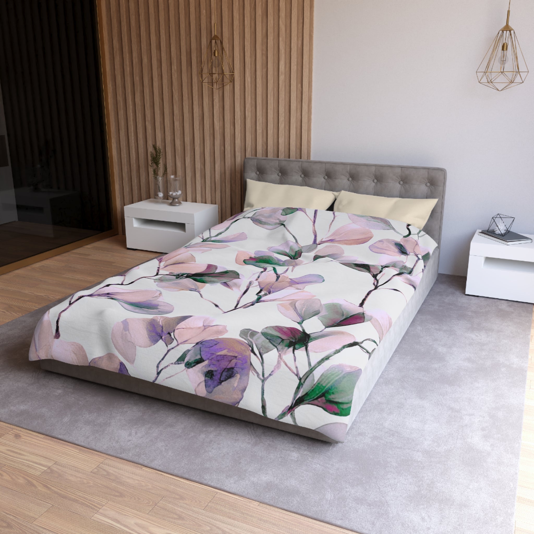 Floral Duvet, Pillow Cover | White Pink Bedroom Decor