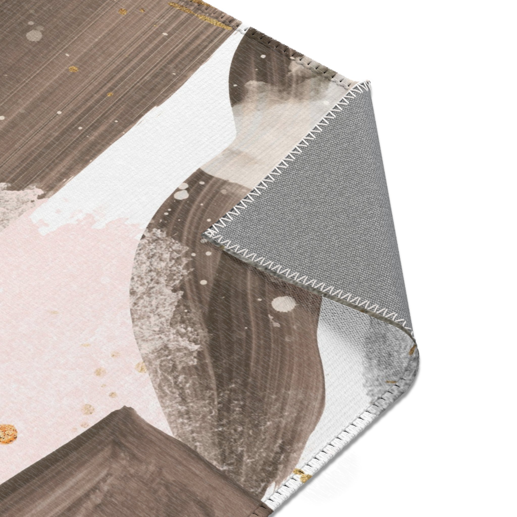 Abstract Area Rug | Watercolor Blush Pink, White Taupe Beige