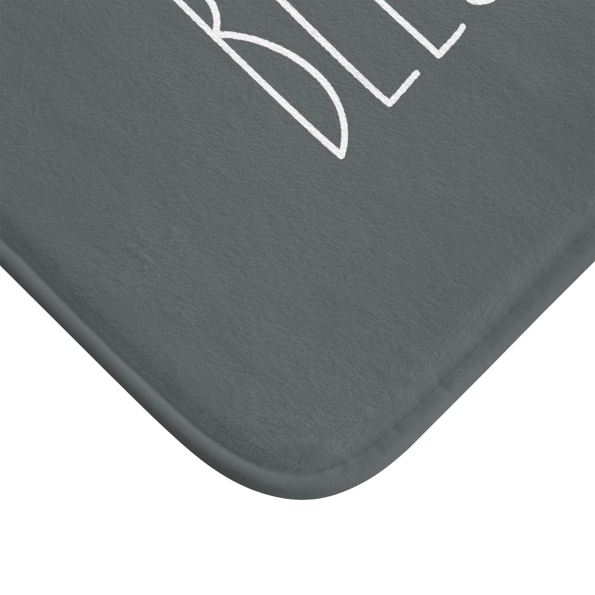 Cute Bath, Kitchen Mat | Grey White, Minimalist Blessed, Rae Dunn Inspired