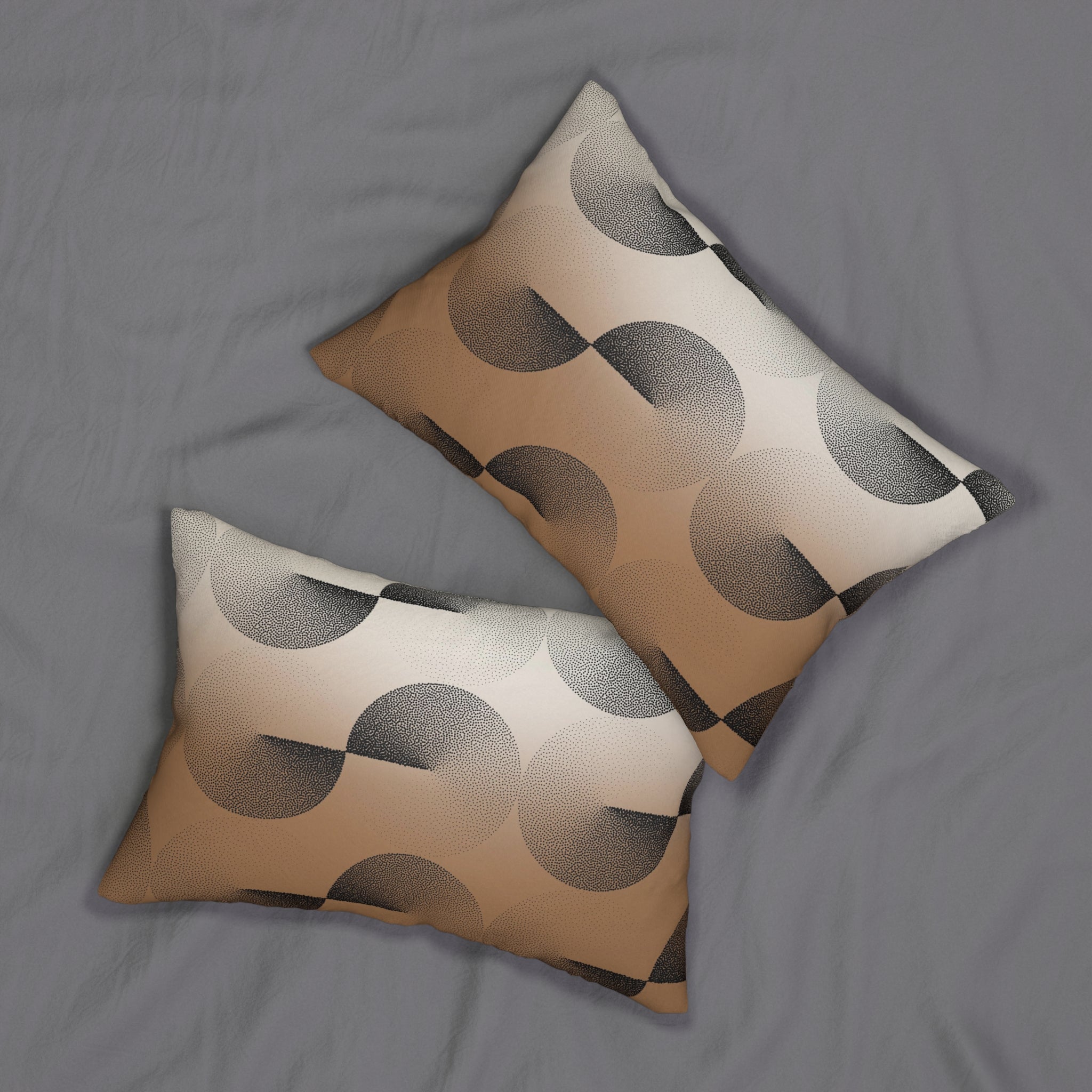 Abstract Lumbar Pillow | Beige brown Black