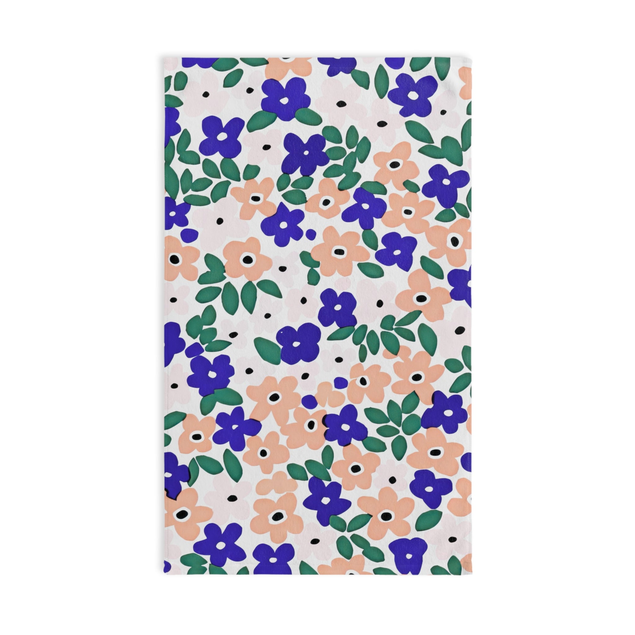 Kitchen, Bath Hand Towel | Floral Blue, Green, Blush Beige Pink Cute