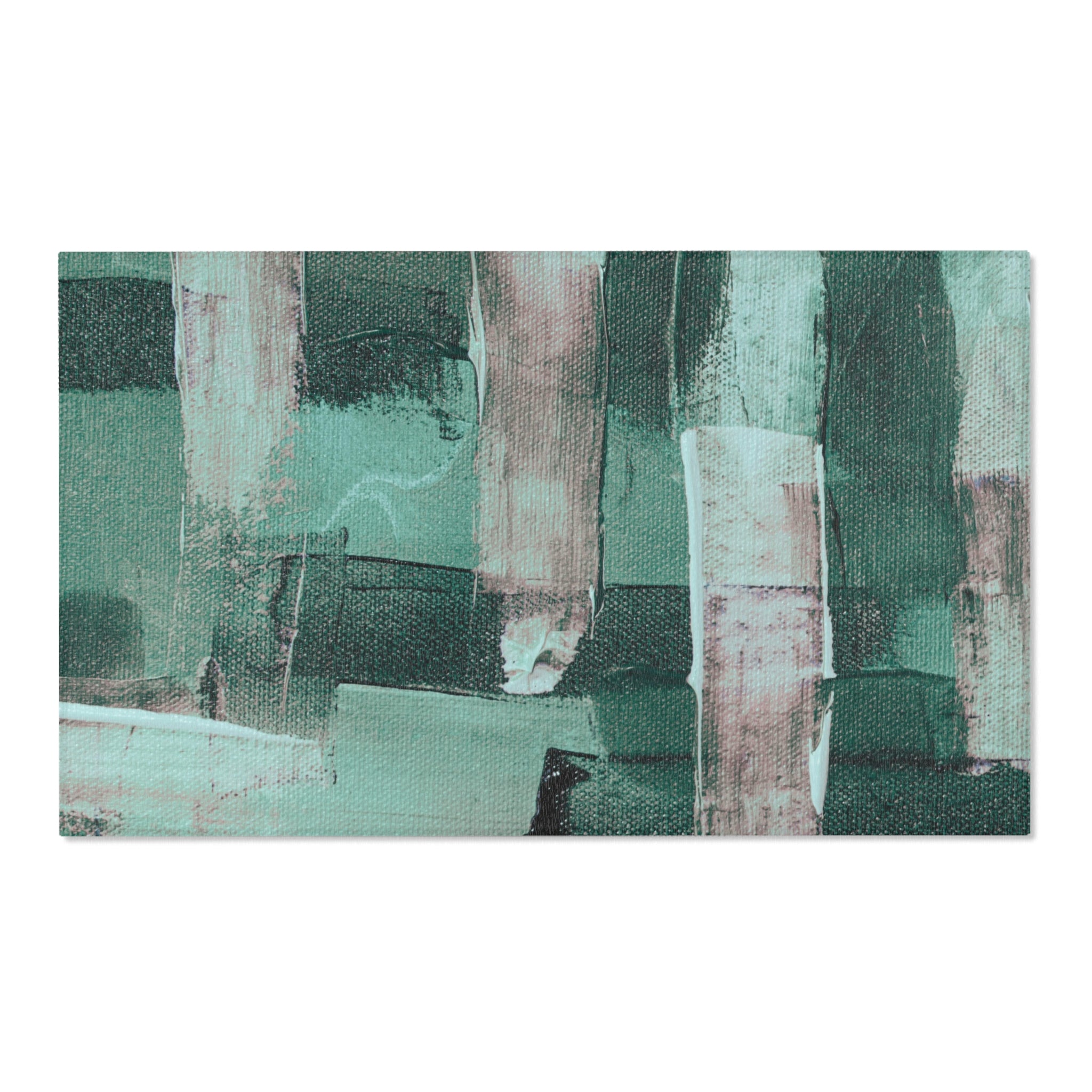 Abstract Area Rug | Teal Green Watercolor