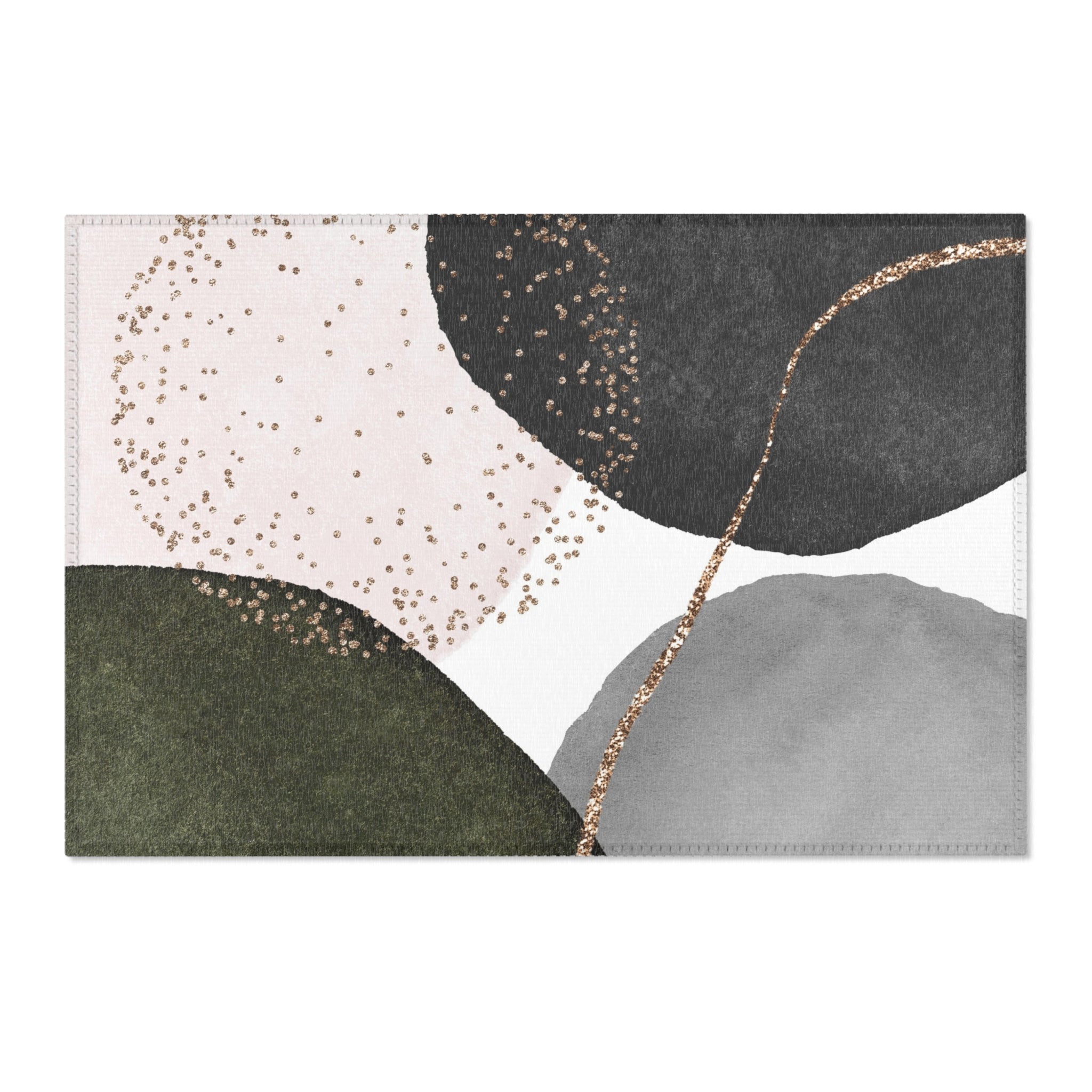 Abstract Area Rug | Grey Green Watercolor Artsy Rug