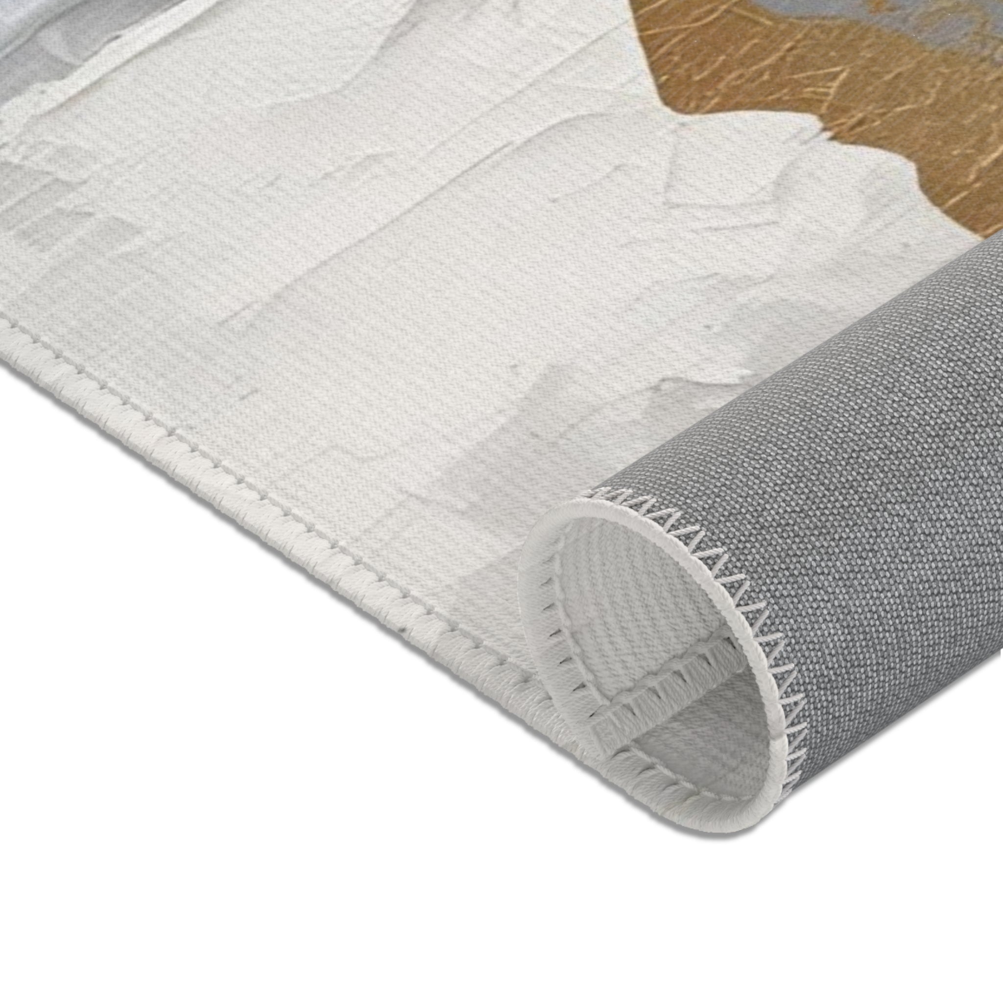 Abstract Area Rug | Blue Grey White, Beige Watercolor