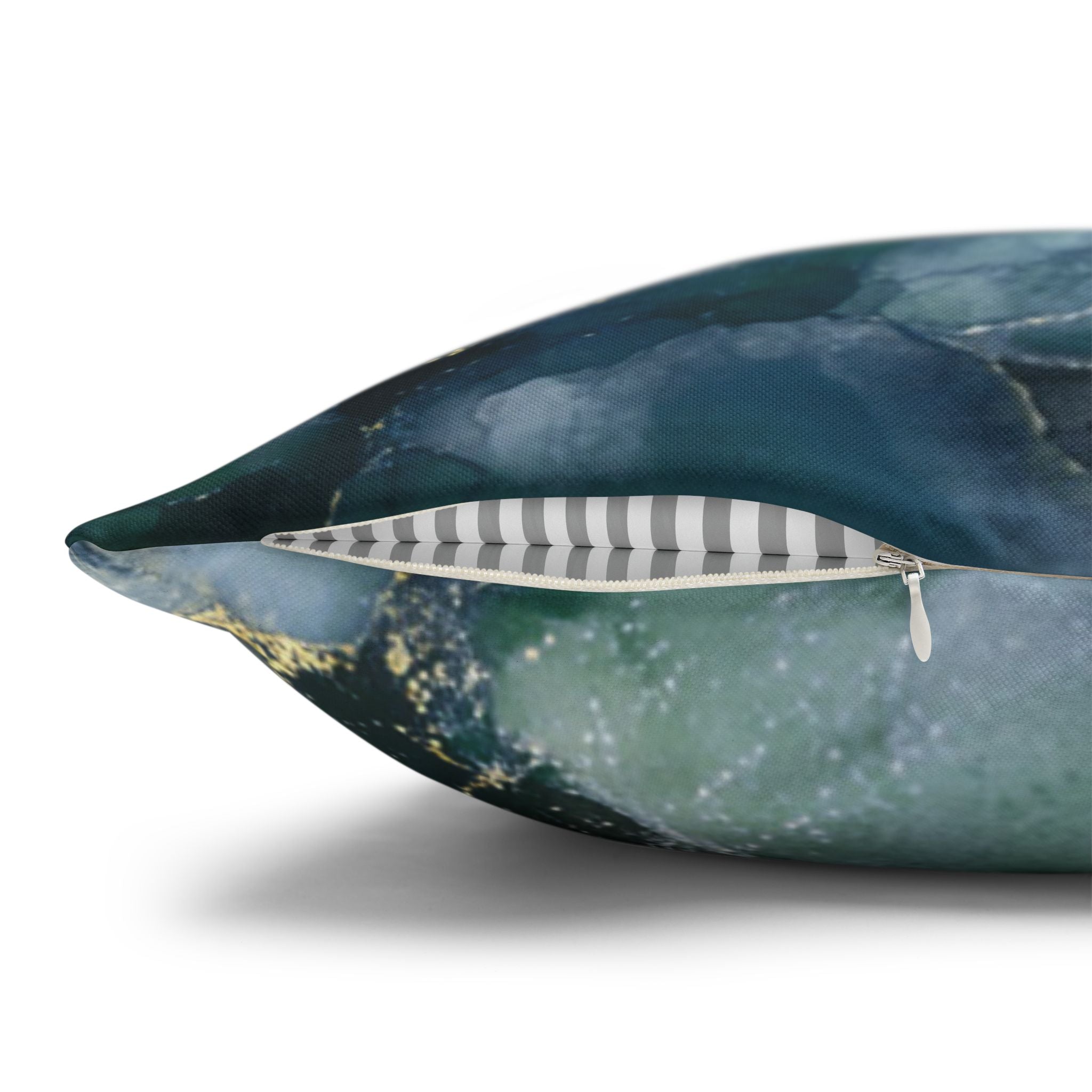 Abstract Floral Throw Pillow Cover | Green Blue Watercolor