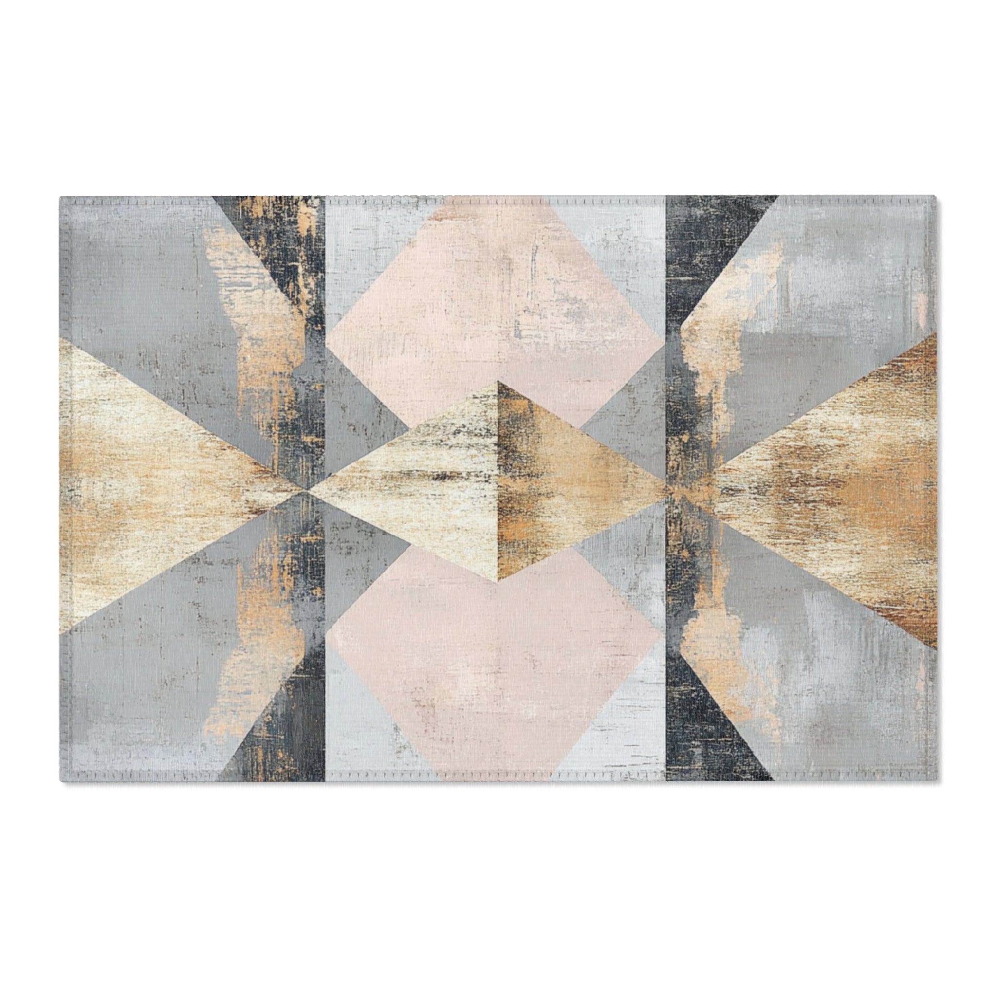 Abstract Area Rug | Geometric Grey Watercolor Artsy Rug