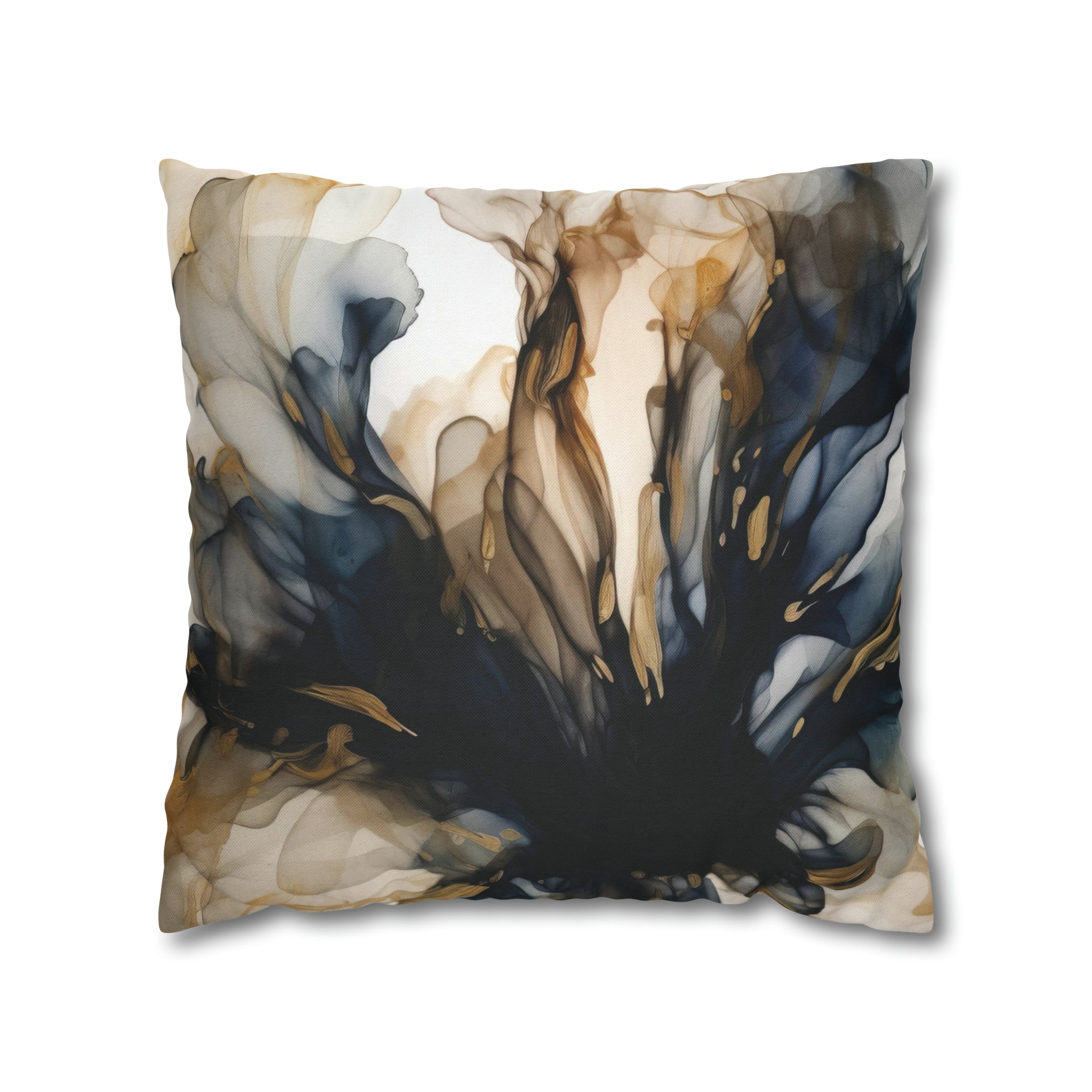 Abstract Pillow Cover | Navy Blue, Beige Ombre