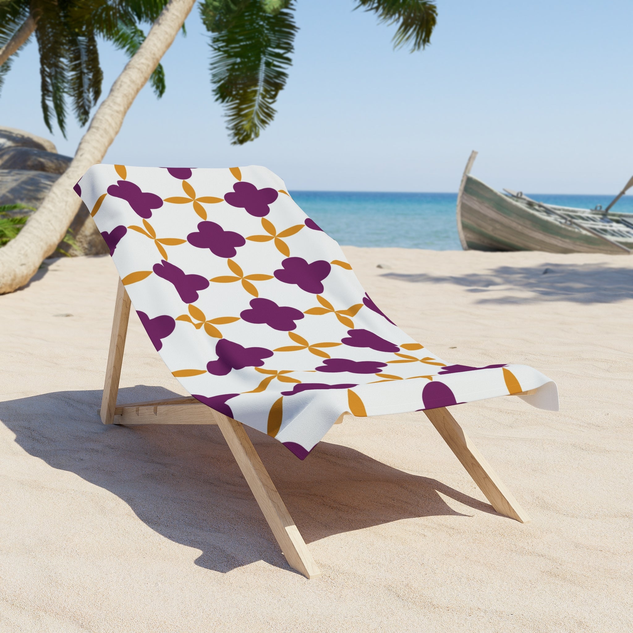 Bath, Beach Towel | Bath Towel Art Nouveau, White Lilac