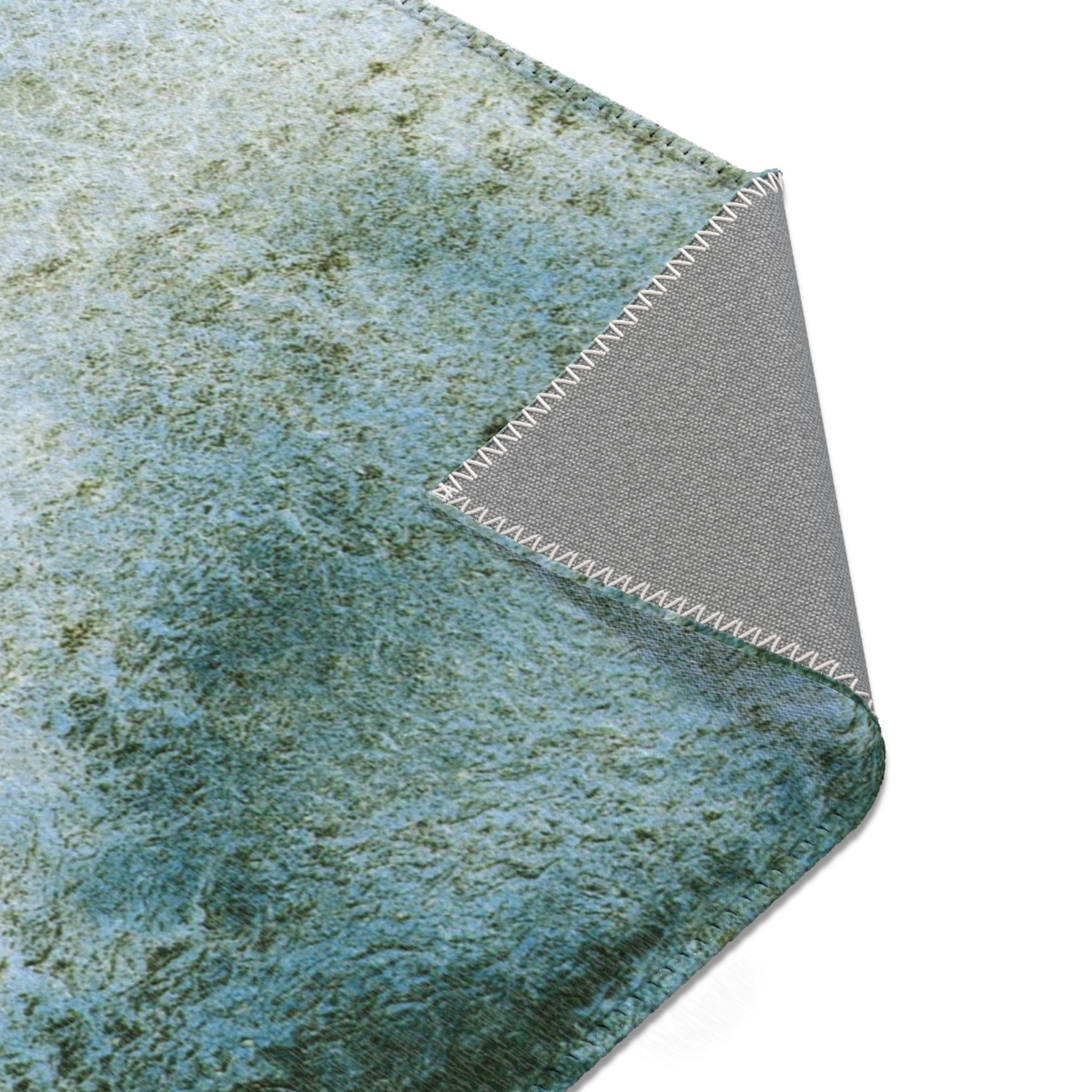 Abstract Large Area Rug | Modern Rug, Pale Forest Teal Blue