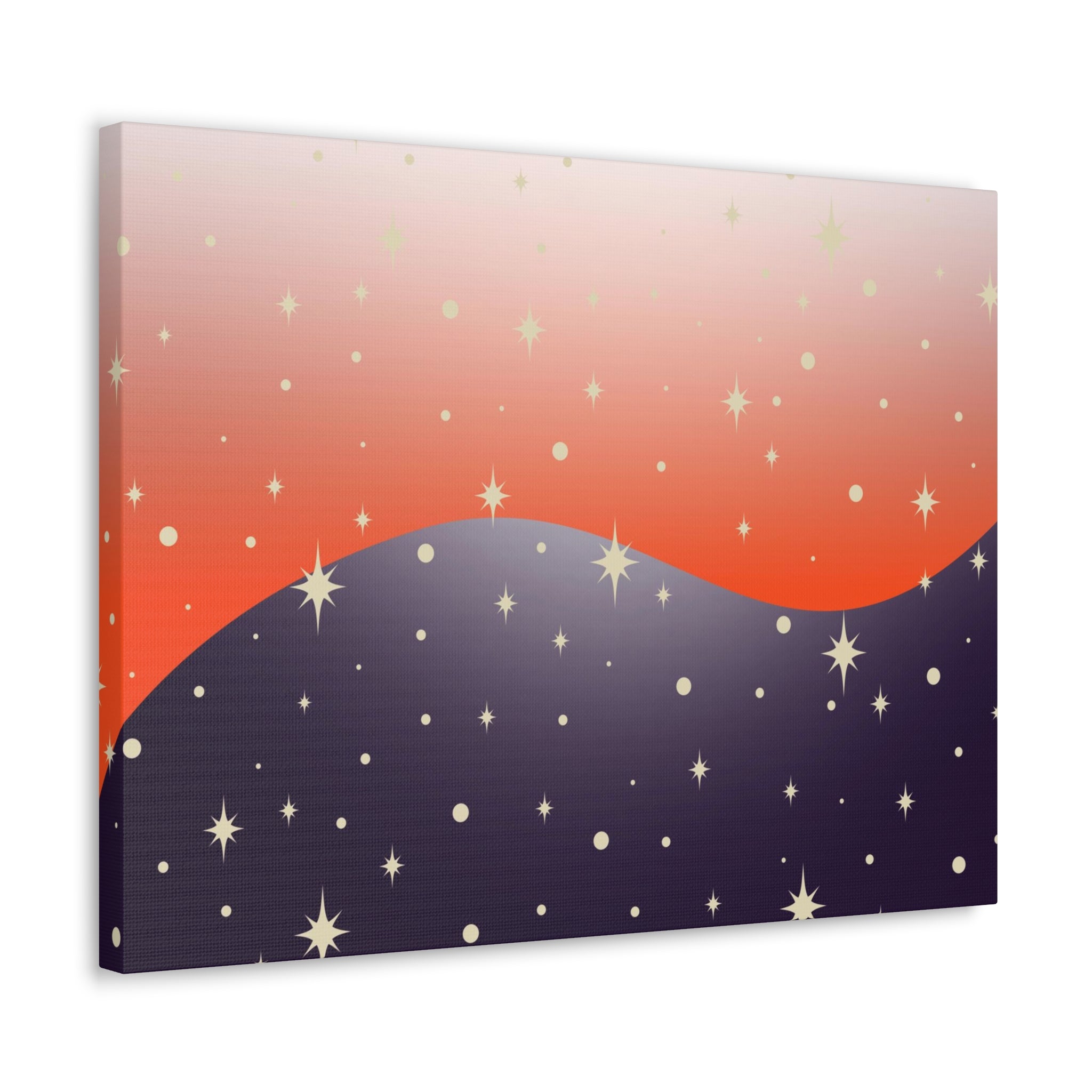 Abstract Canvas Wall Art | Purple Red White Ombre Stars