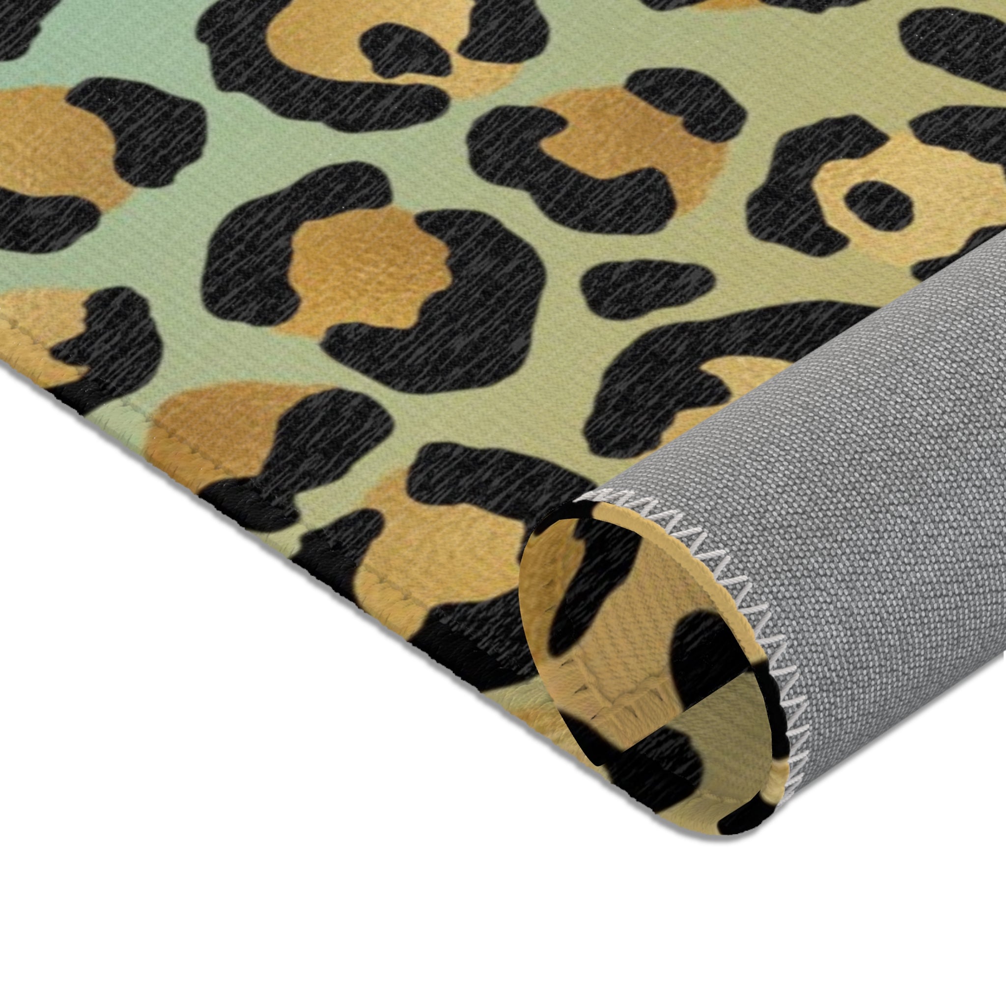 Large Area Rug | Colorful Purple, Black, Beige Leopard Animal Print