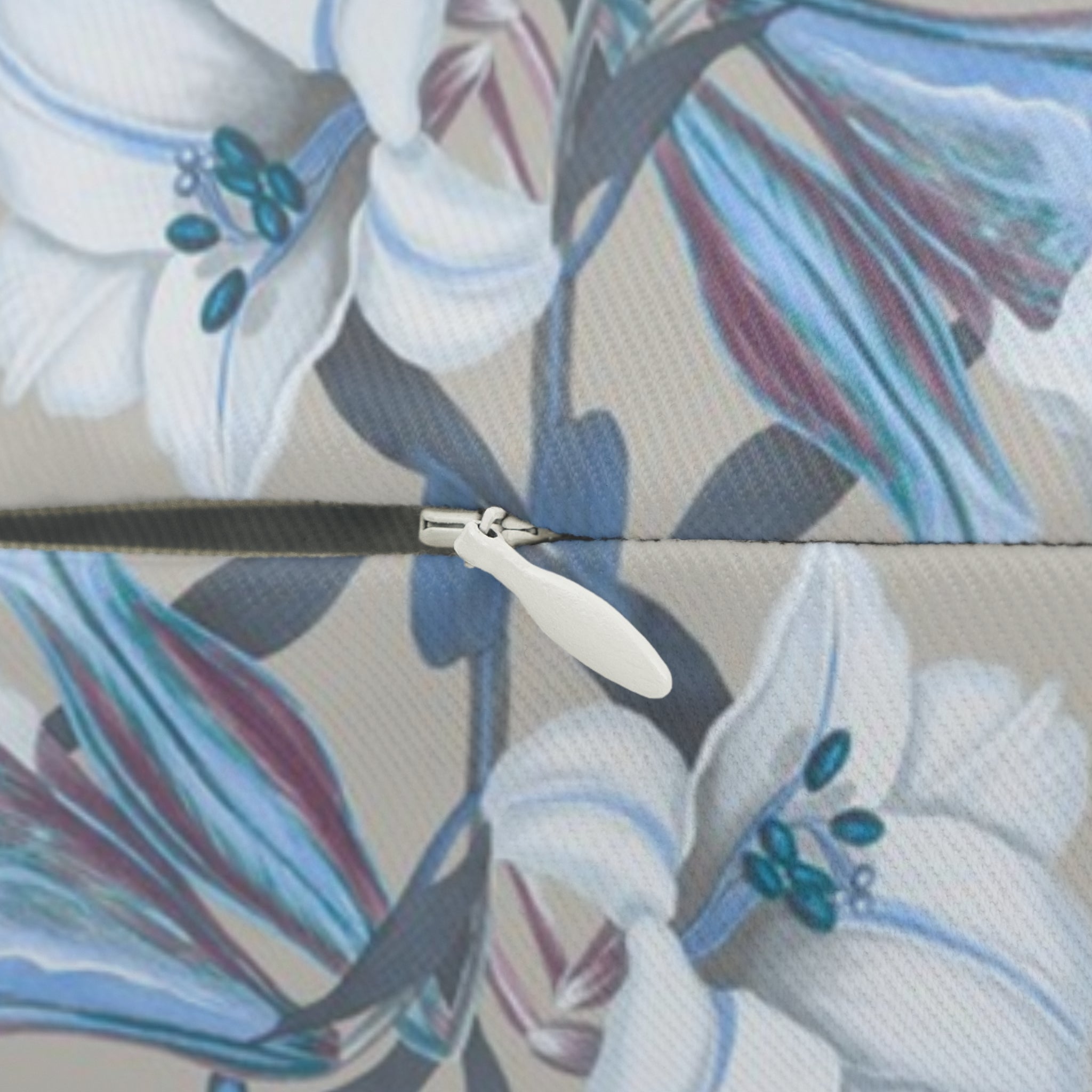 Jungle Lumbar Pillow | White Grey Blue Floral Watercolor