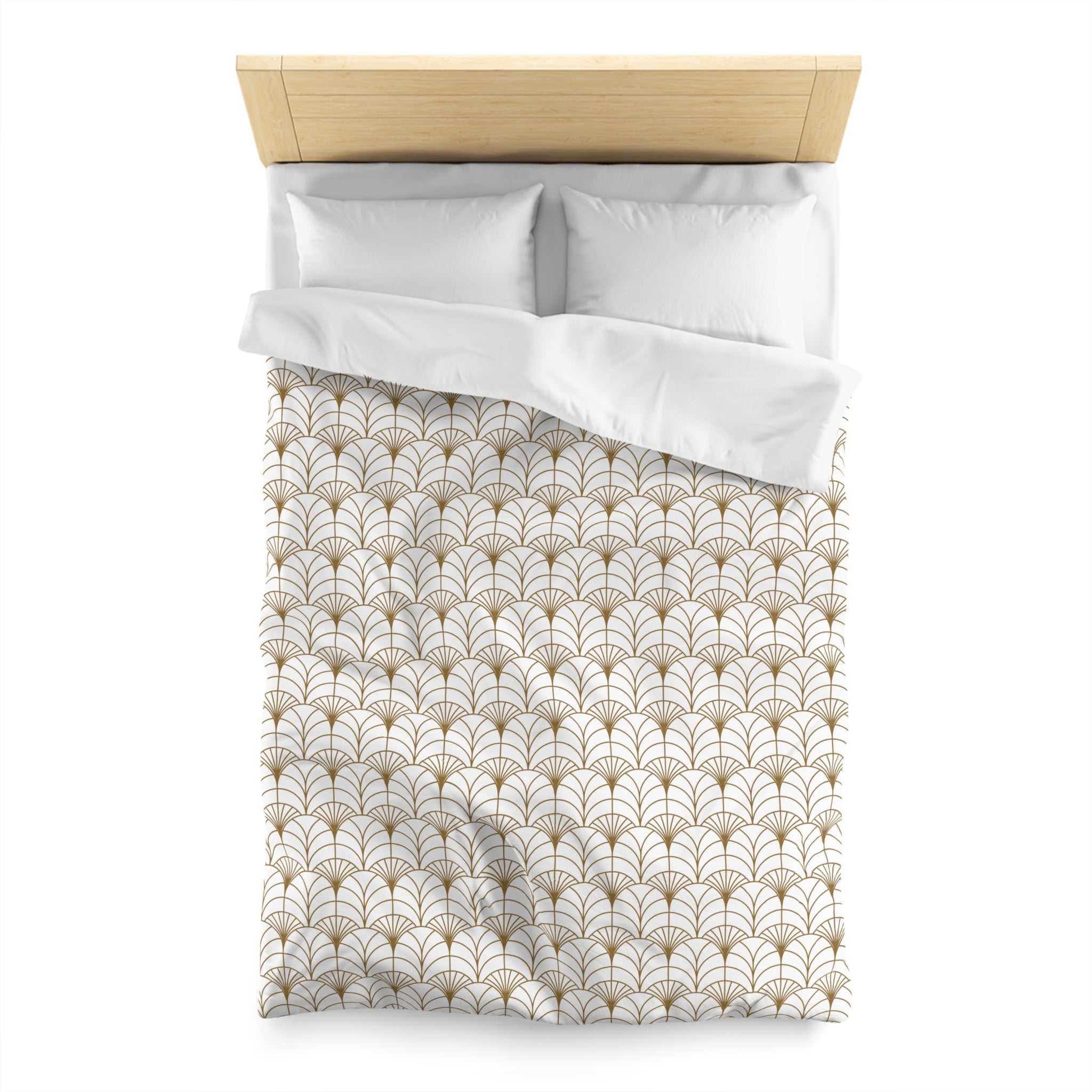 Art Deco Duvet Cover | Beige White Minimalist | Bedroom Decor