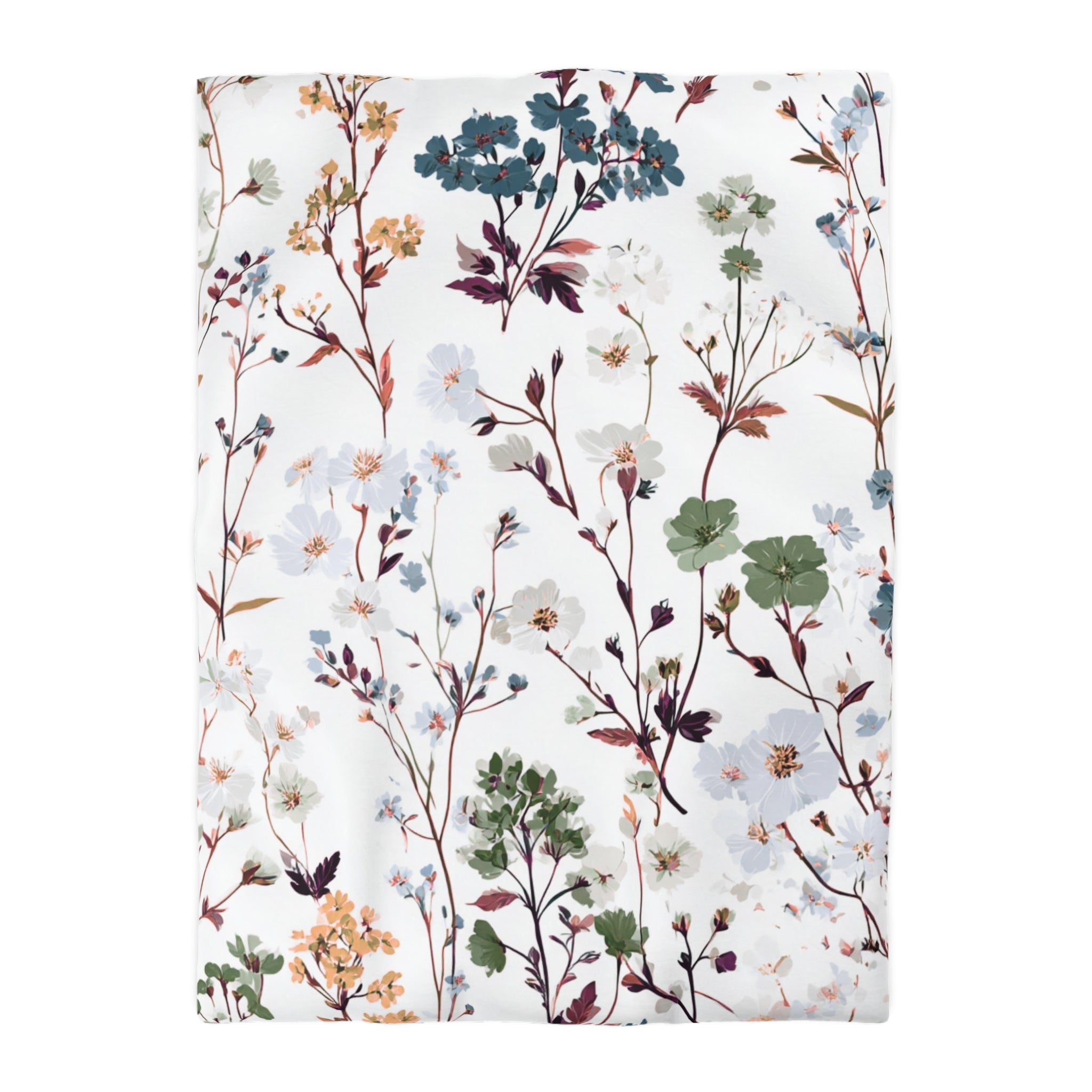 Floral Modern Duvet, Pillow Cover | White Pink Bedroom Decor