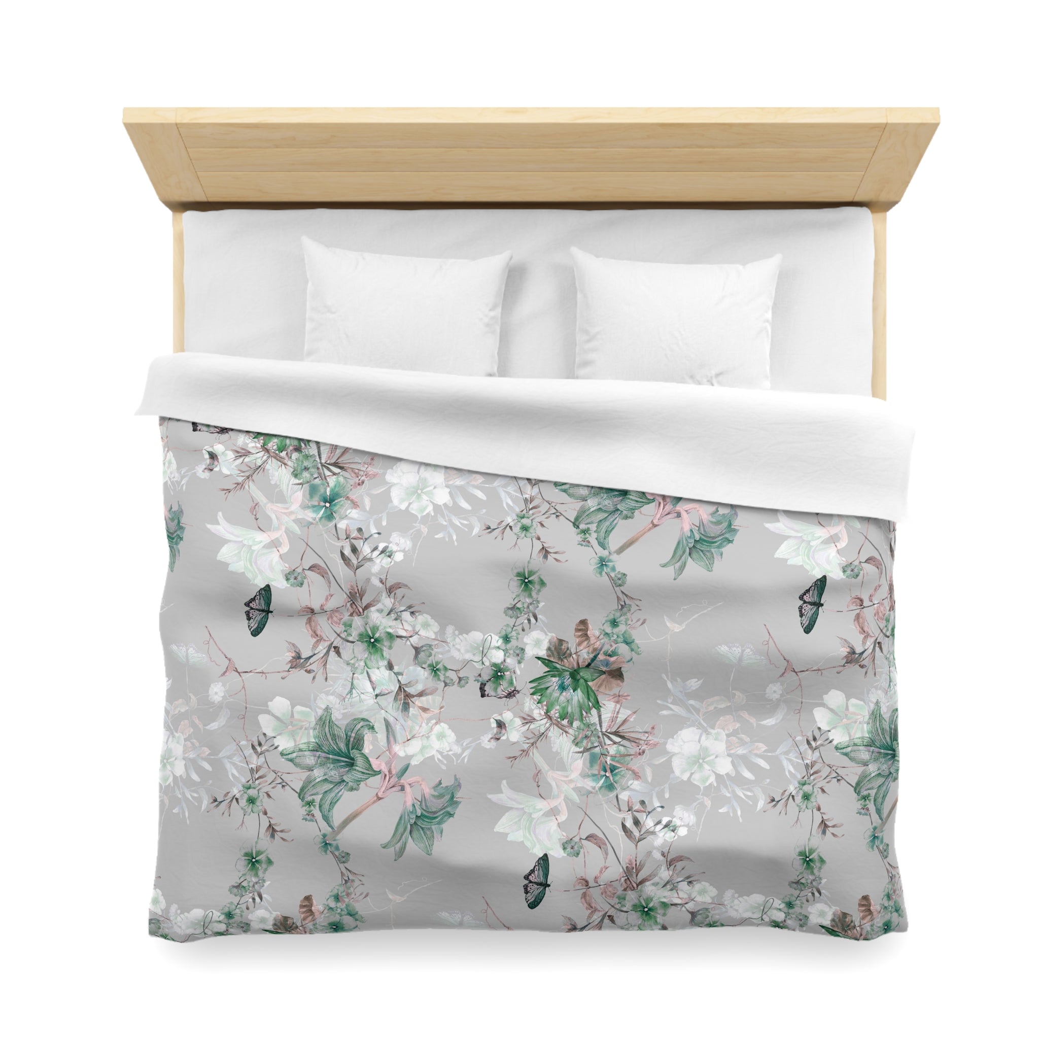 Floral Cotton Duvet, Pillow Cover | Nature Butterflies Bedroom Decor