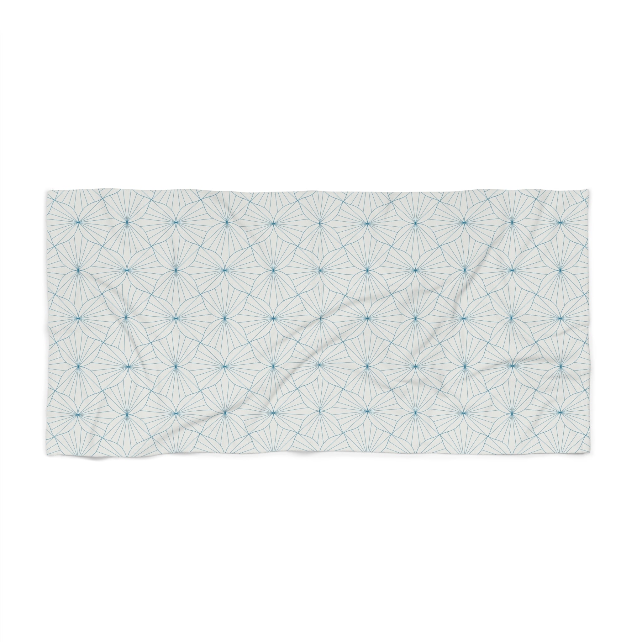Bath, Beach Towel | Art Deco Geometric Blue Grey