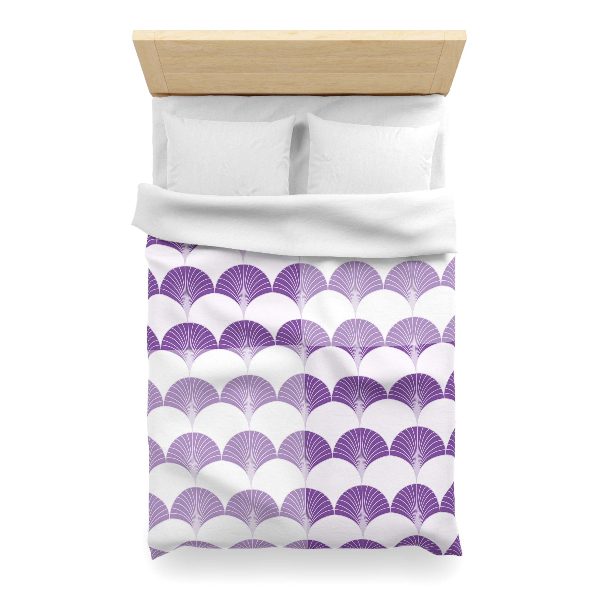 Art Deco Duvet Cover | Fan, Lavender Purple, White | Bedroom Decor