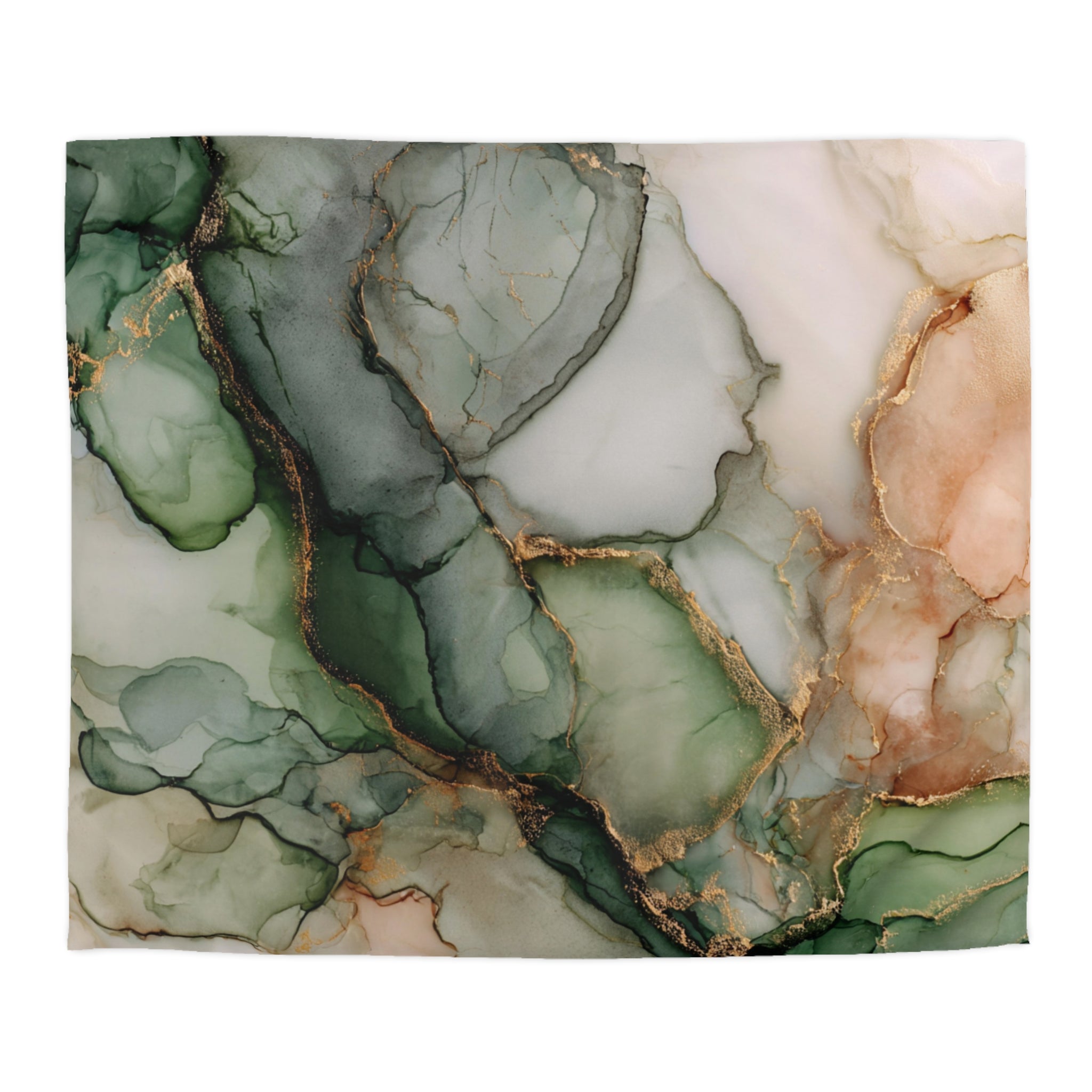 Floral Duvet, Pillow Cover | Green Beige Bedroom Decor