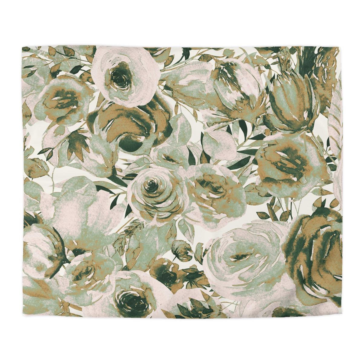 The image is a collage of various floral patterns, including roses and leaves in shades of green, brown, and white. The patterns are arranged in a visually appealing manner, creating a sense of depth and complexity.
