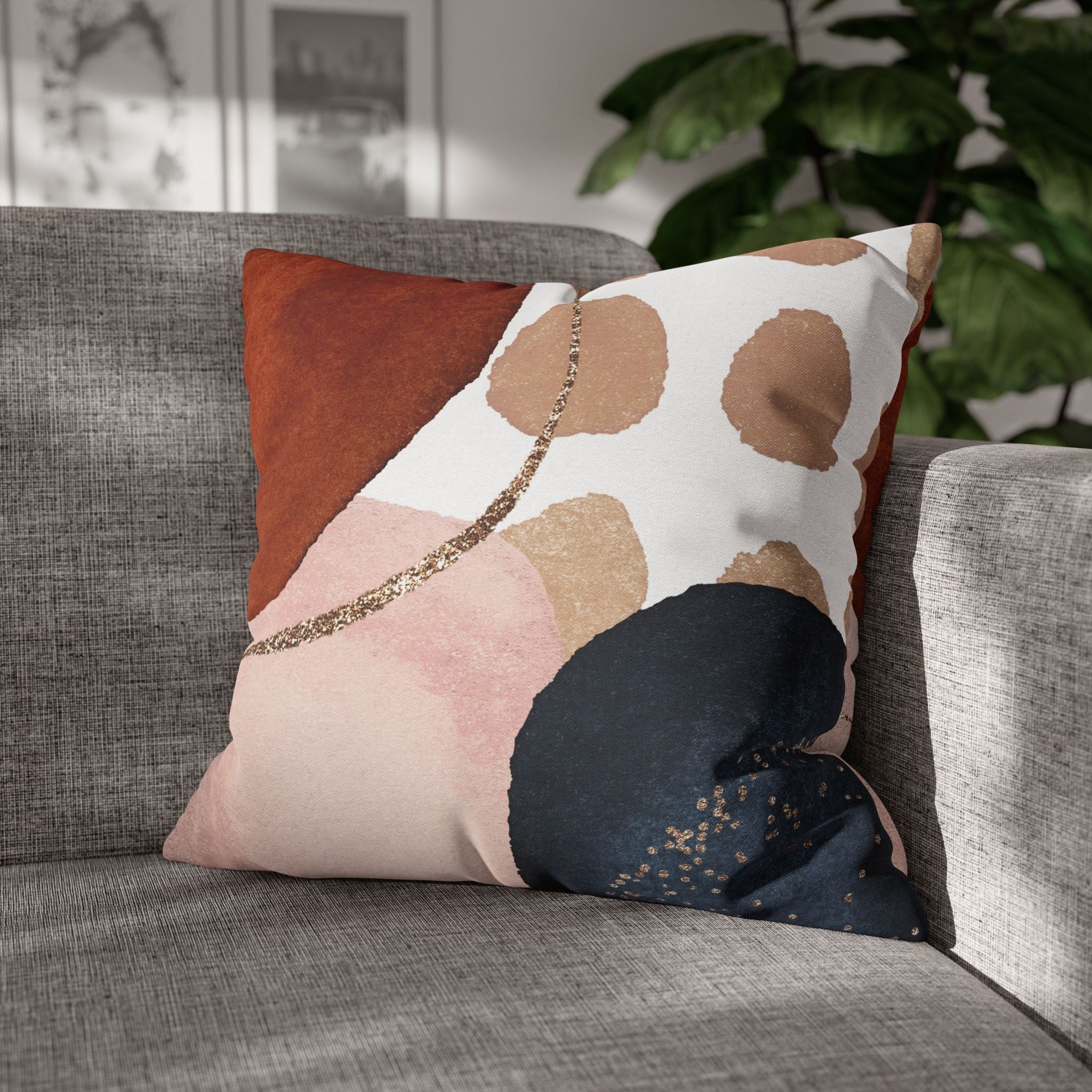 Abstract Throw Pillow Cover; Watercolor Couch Cushion