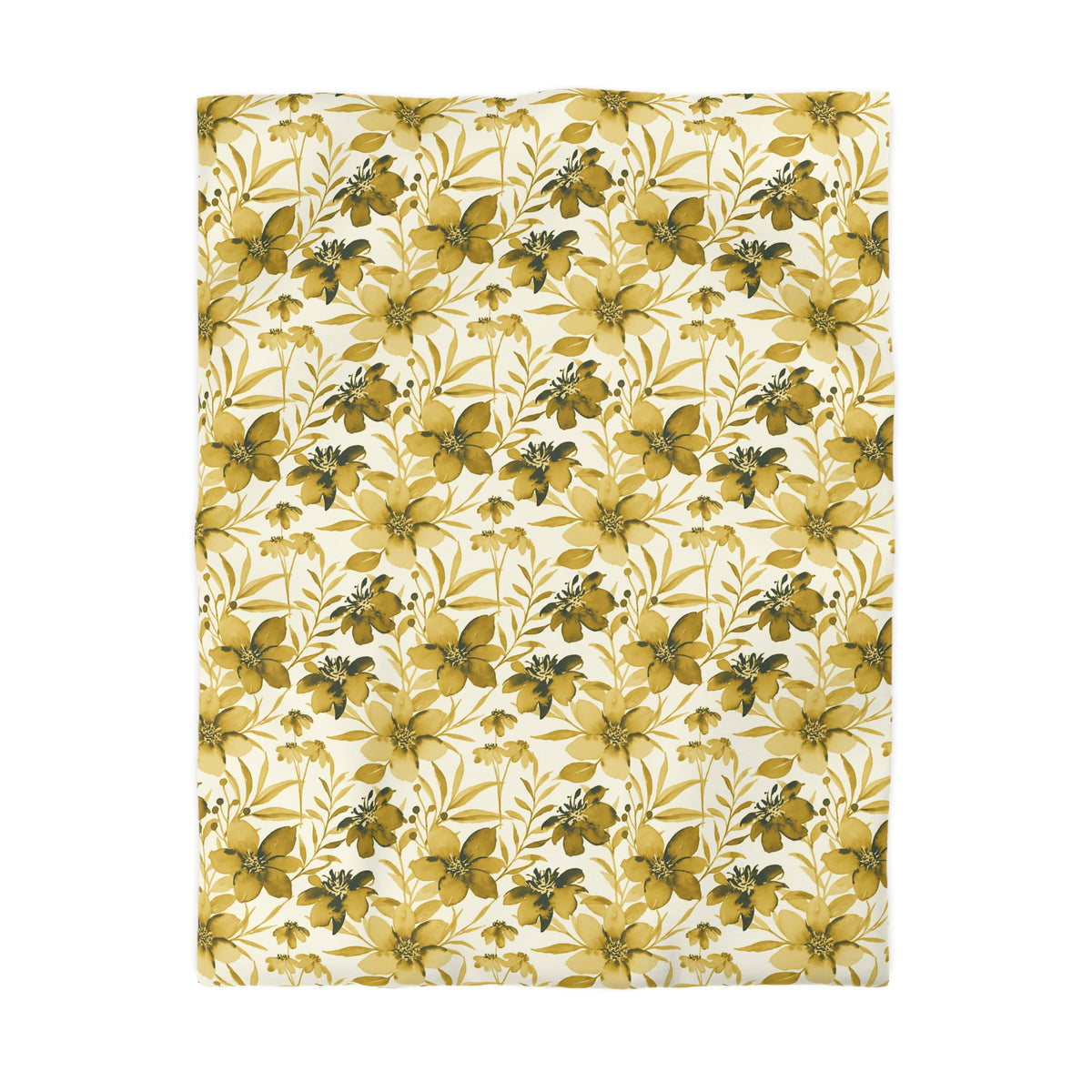 a repeating pattern of yellow flowers on a white background.