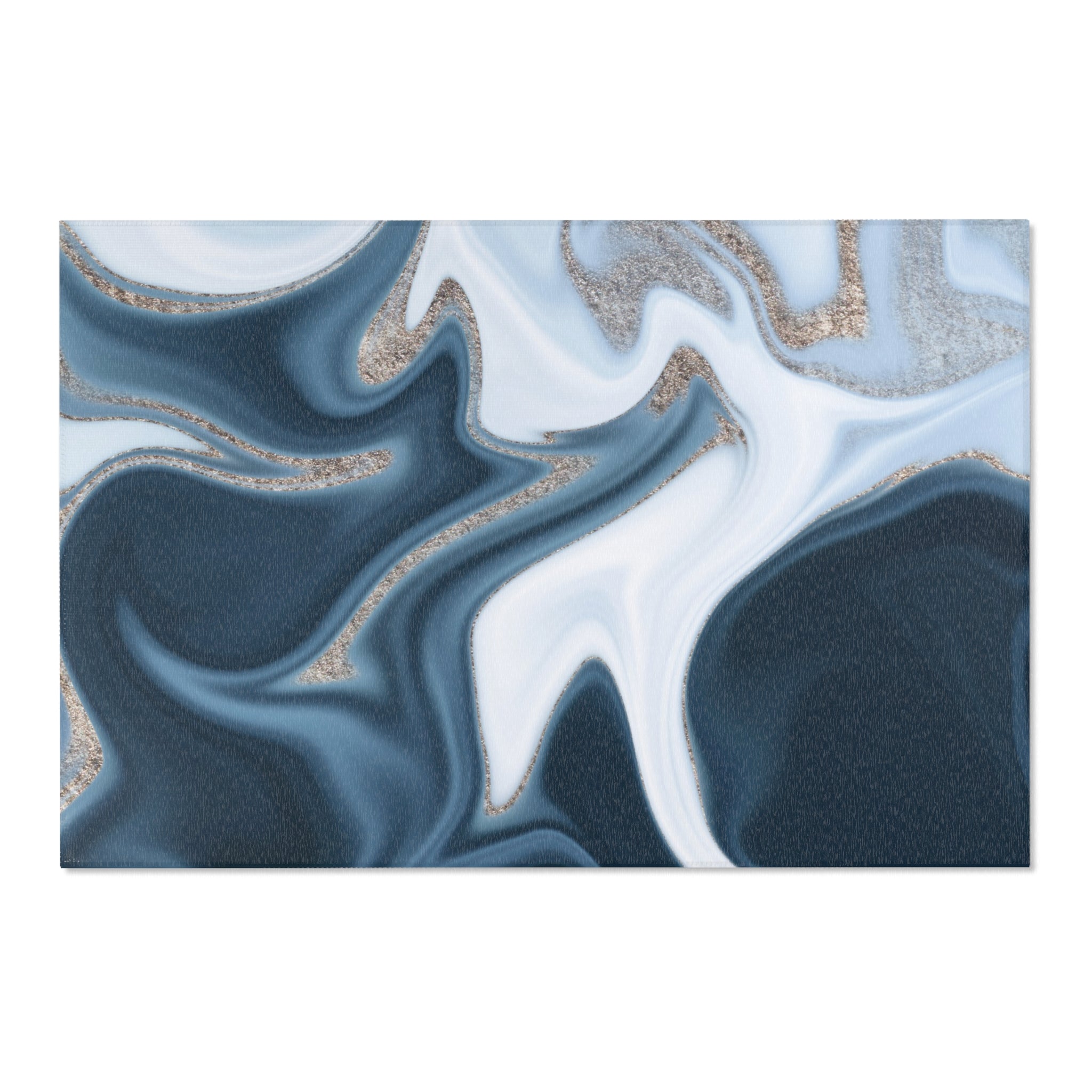 Abstract Large Area Rug | Modern Rug, Navy Blue