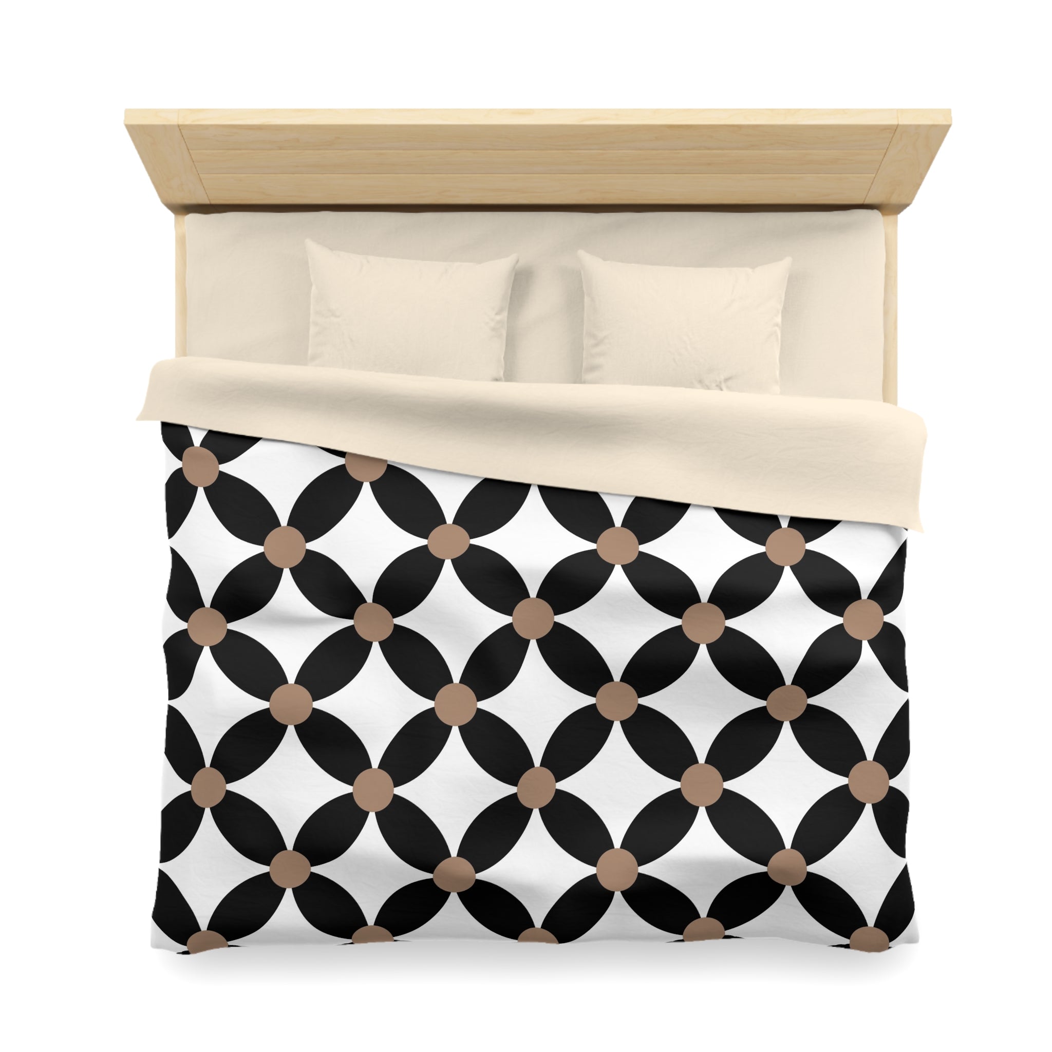 Retro Duvet Cover | Black and White Geometric Bedding | Bedroom Decor