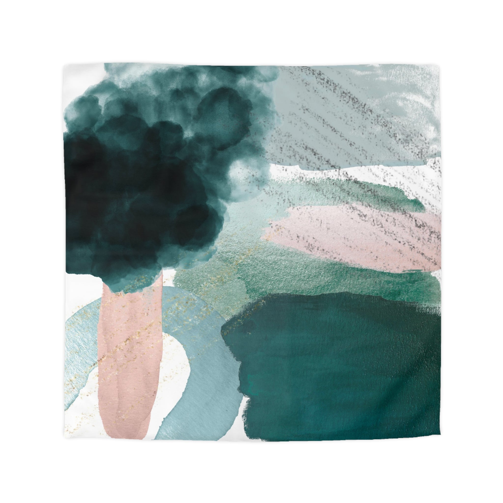 Abstract Duvet, Pillow Cover | Green Blush Bedroom Decor