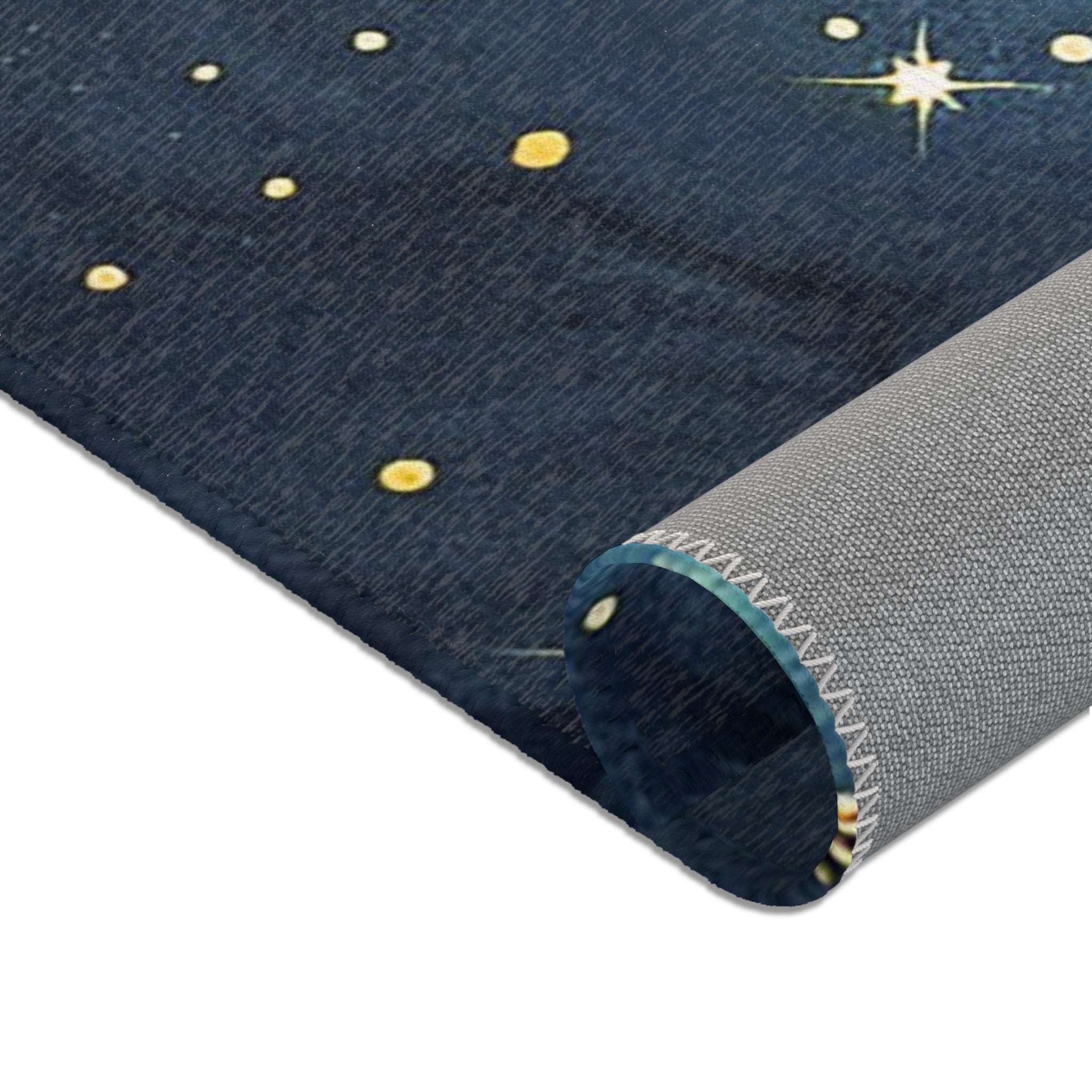 Abstract Area Rug | Celestial Sky Navy Blue Watercolor