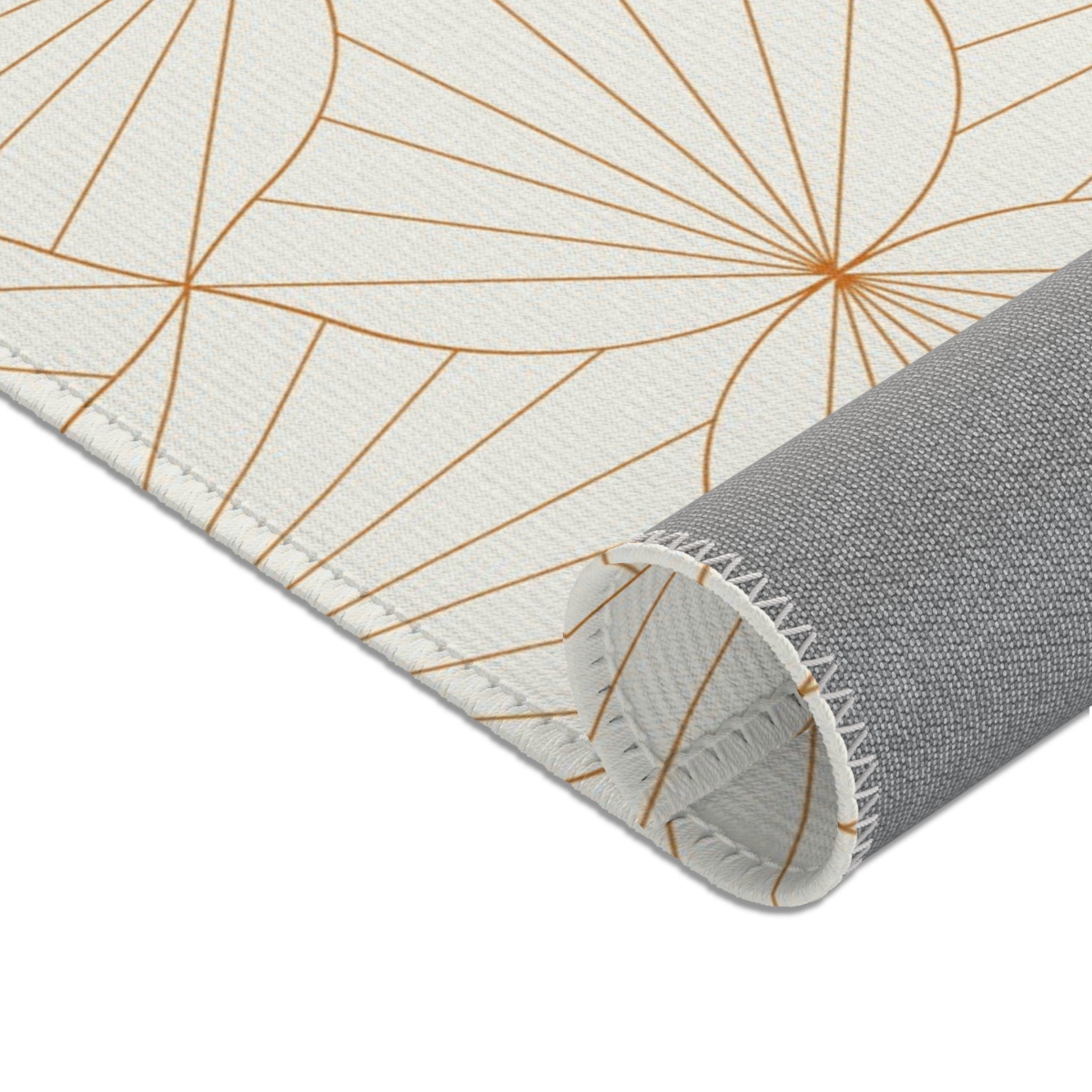 Modern Area Rug | Art Deco Geometric Beige, Rust