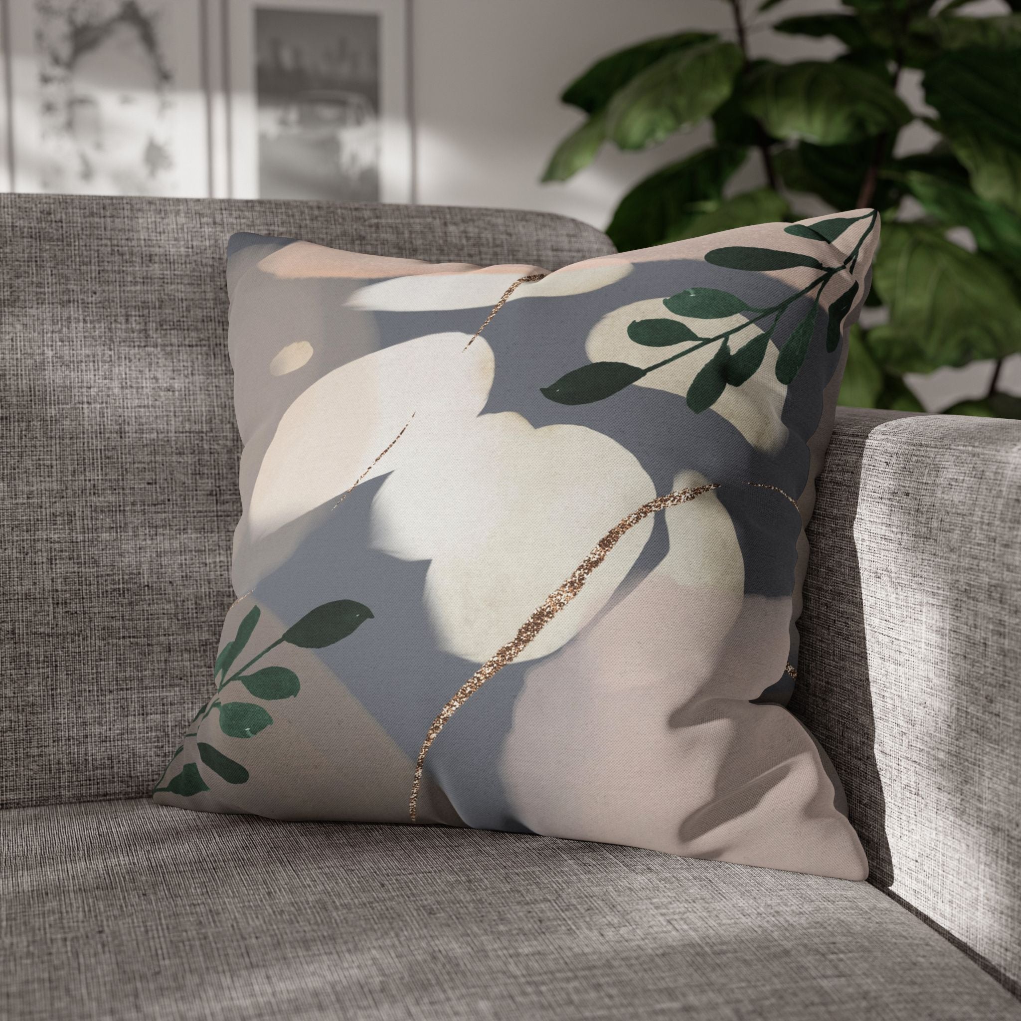 Abstract Pillow Cover | Earthy Neutral Grey Beige Watercolor Pillowcase