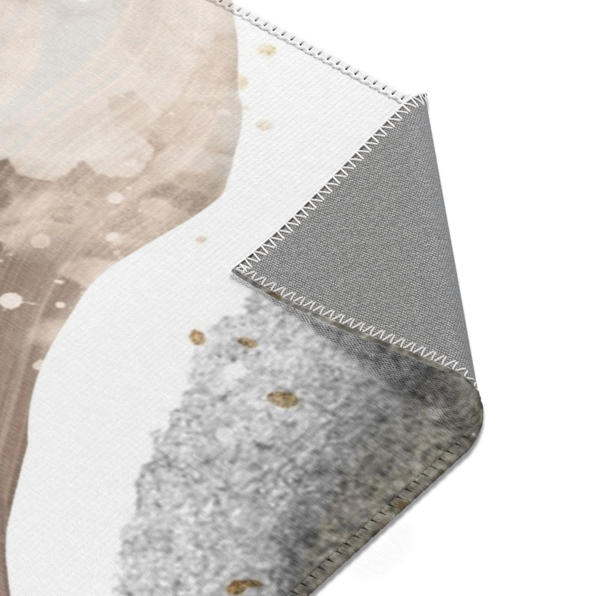 Abstract Area Rug | Watercolor Blush Pink, White Taupe Beige