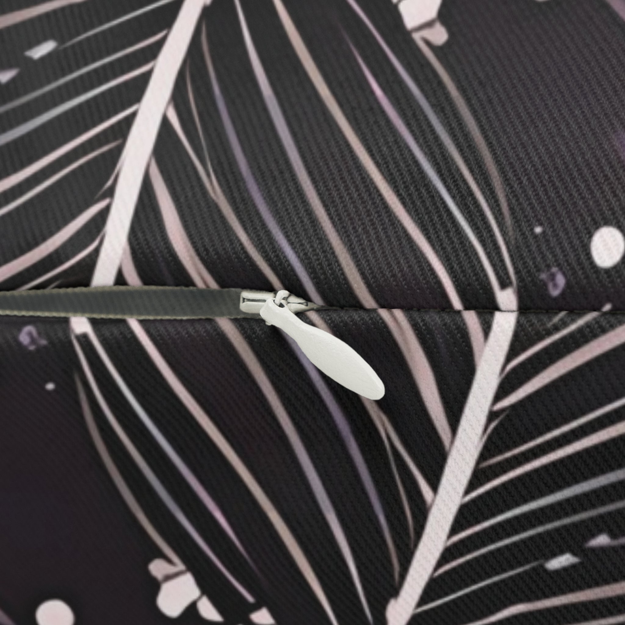 Abstract Leaves Lumbar Pillow | Floral Purple Beige