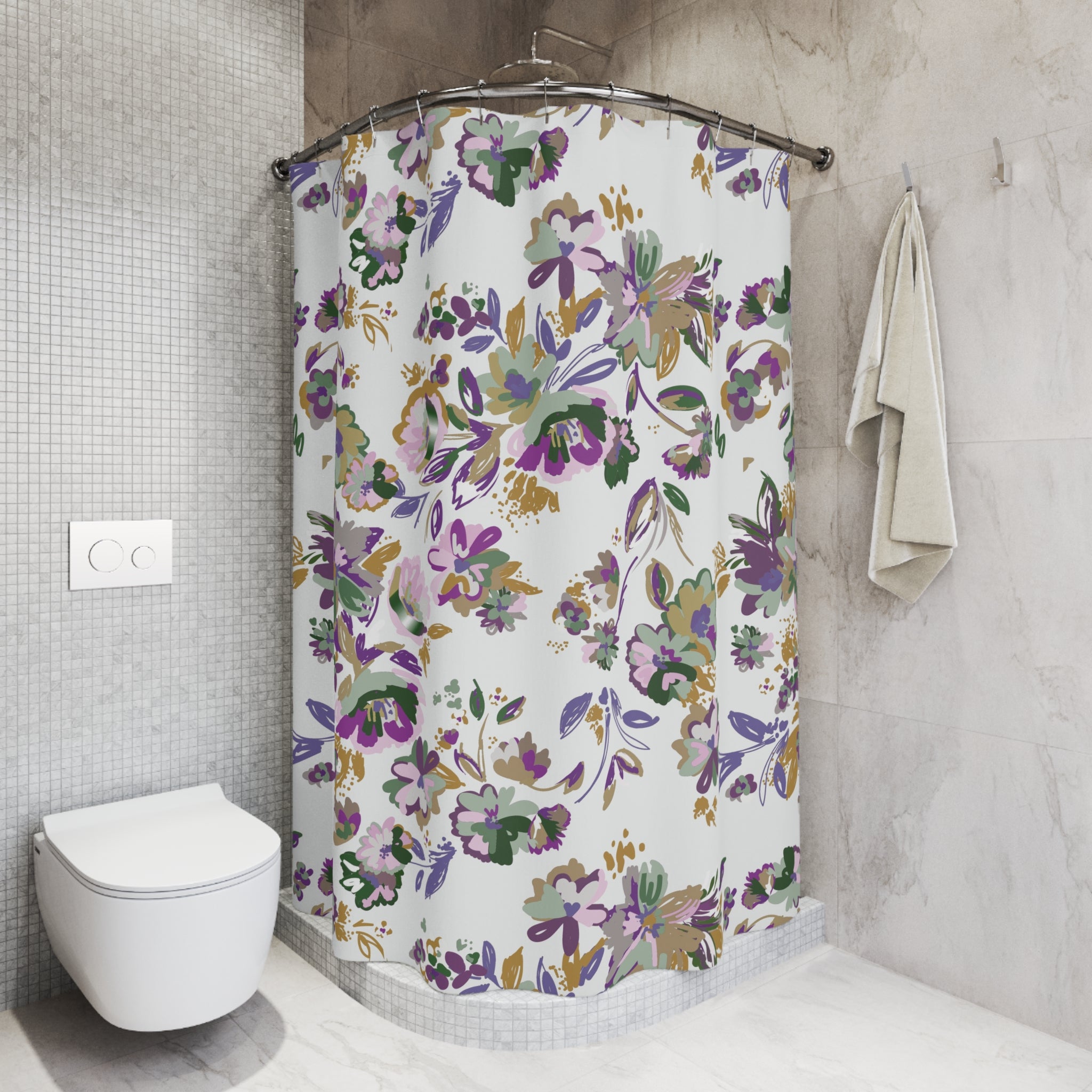 Floral Shower Curtain | Wildflowers Bathroom Decor